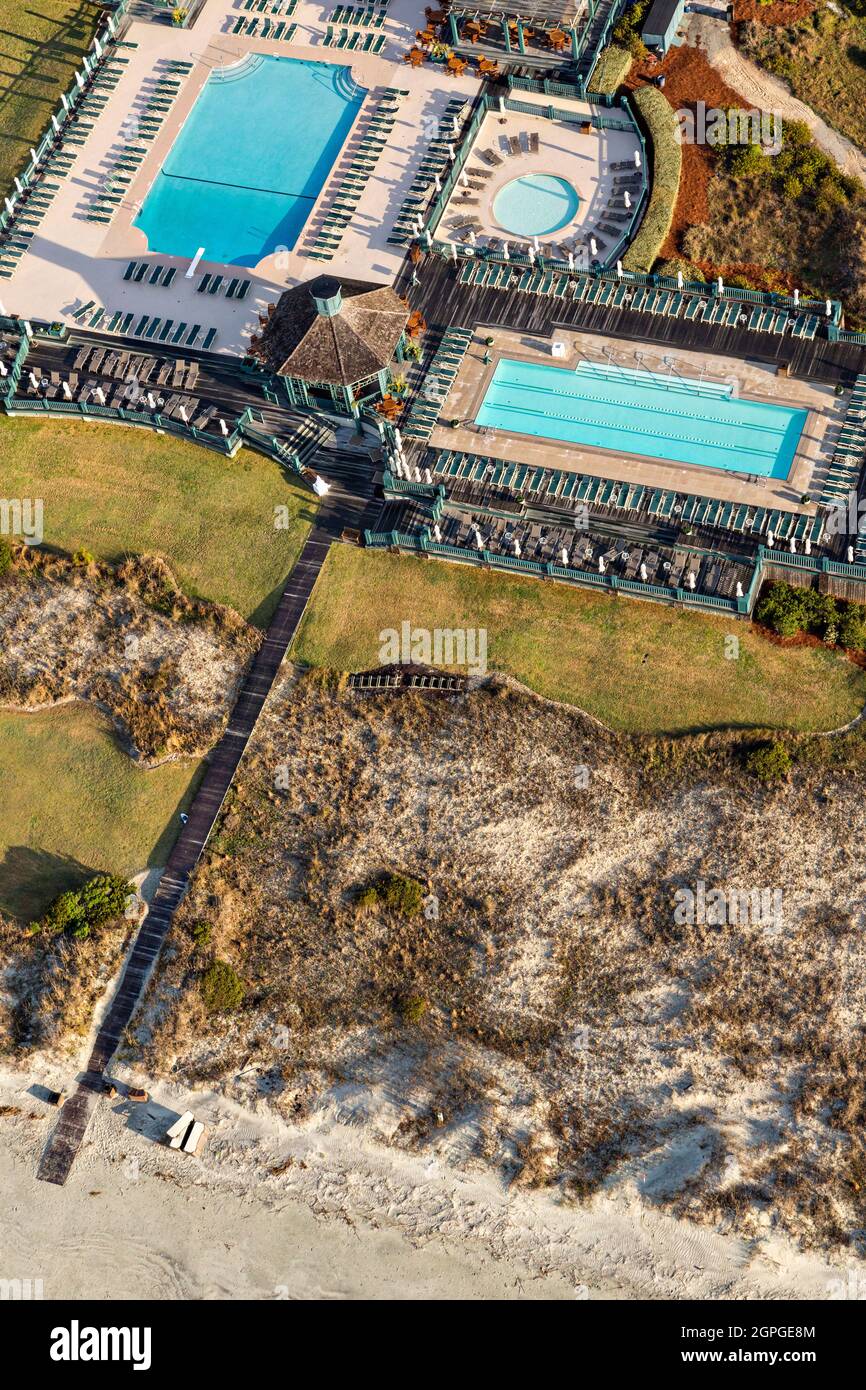 Aerial view of the Kiawah Island Beach Club on Kiawah Island, South
