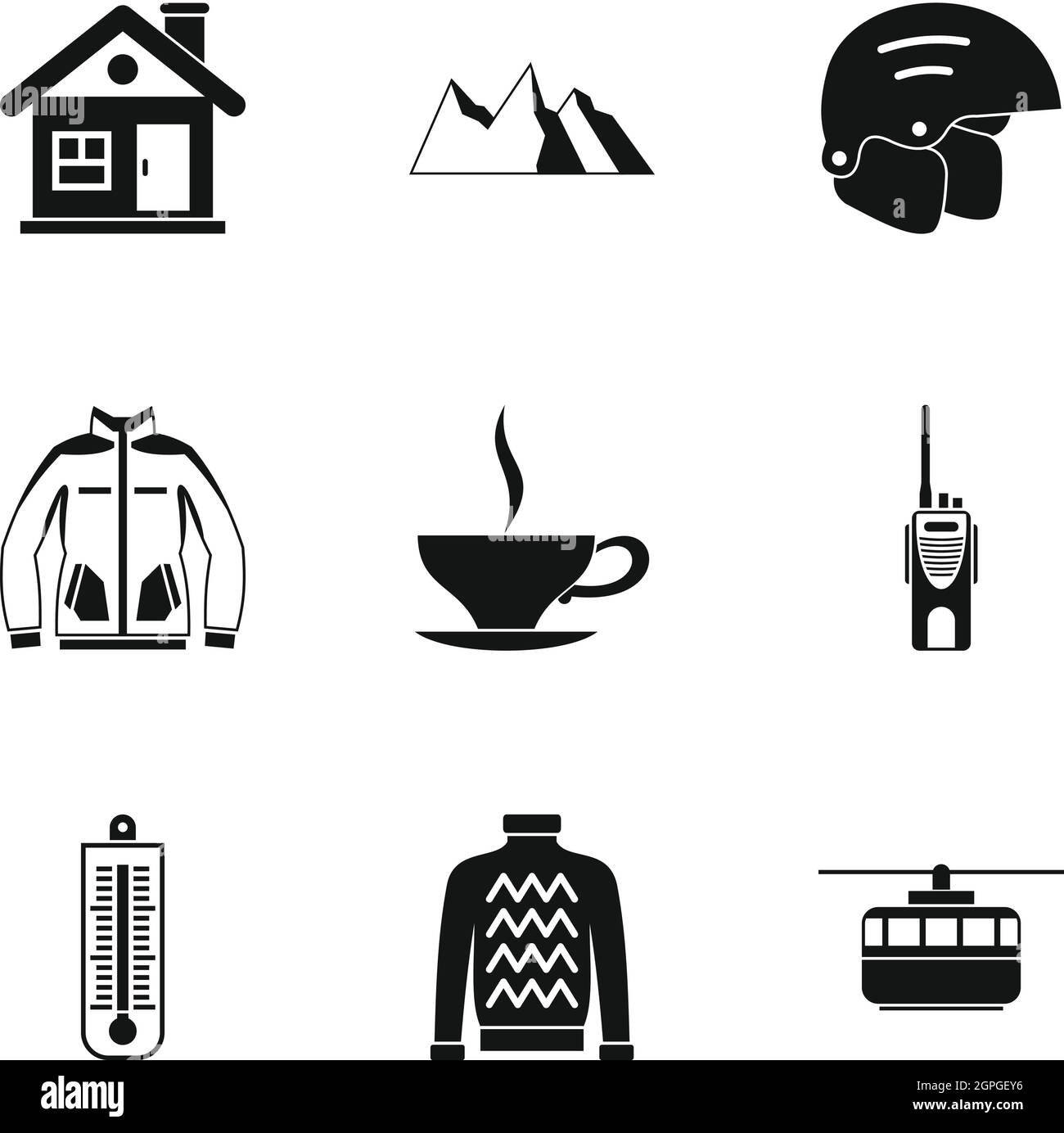 Winter holidays icons set, simple style Stock Vector