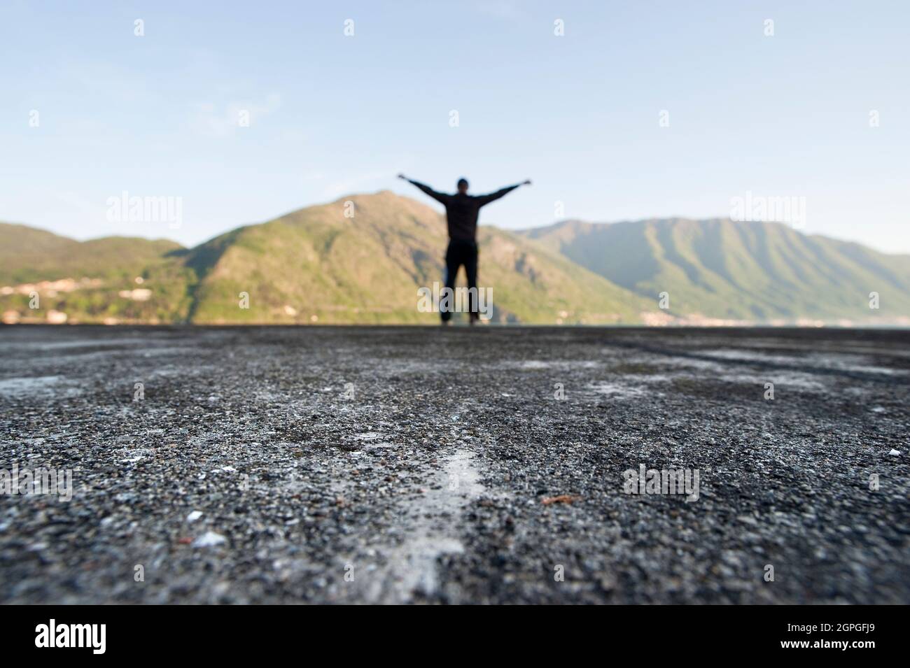 Man raises hands sky hi-res stock photography and images - Alamy