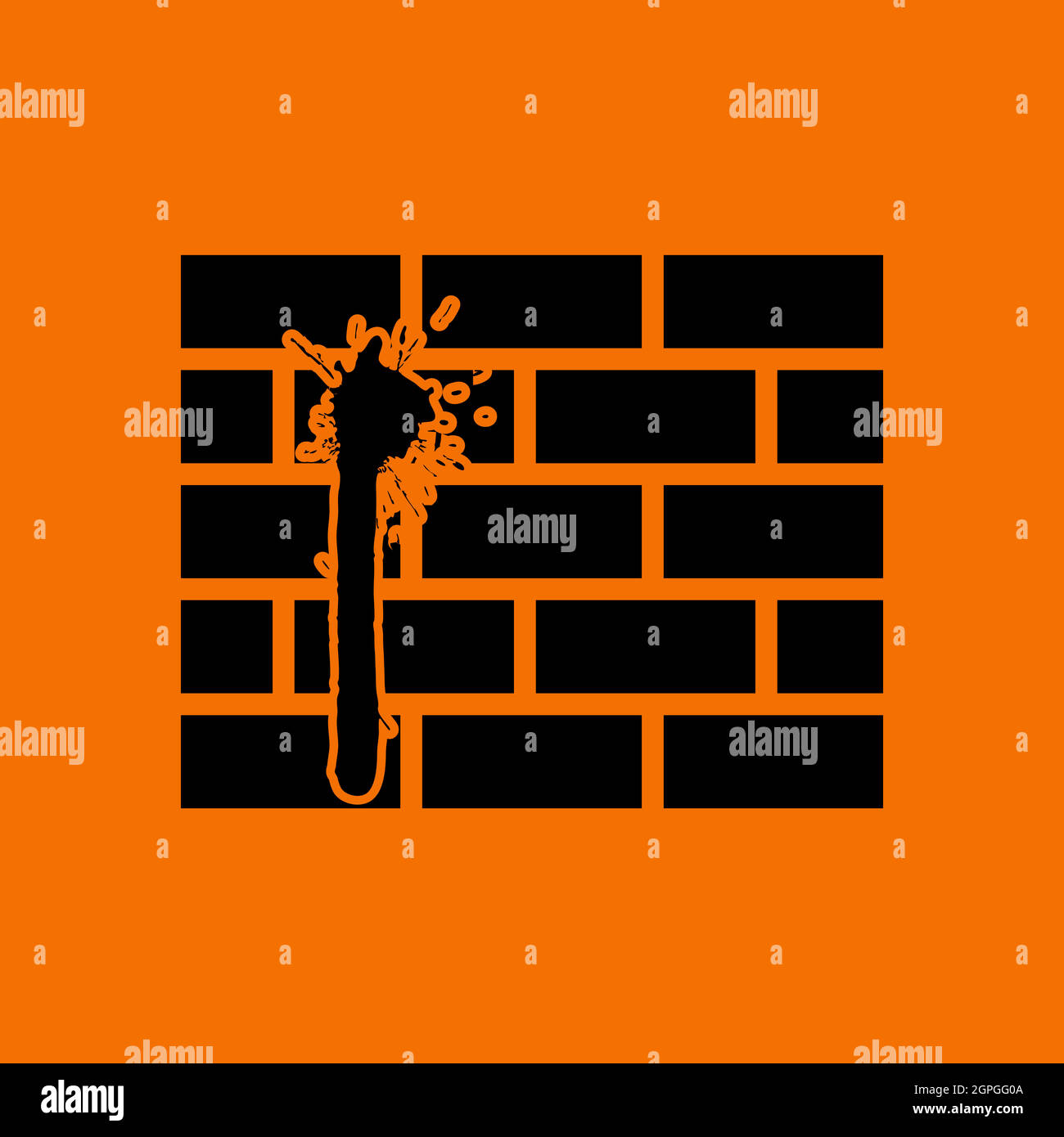 Blood On Brick Wall Icon Stock Vector