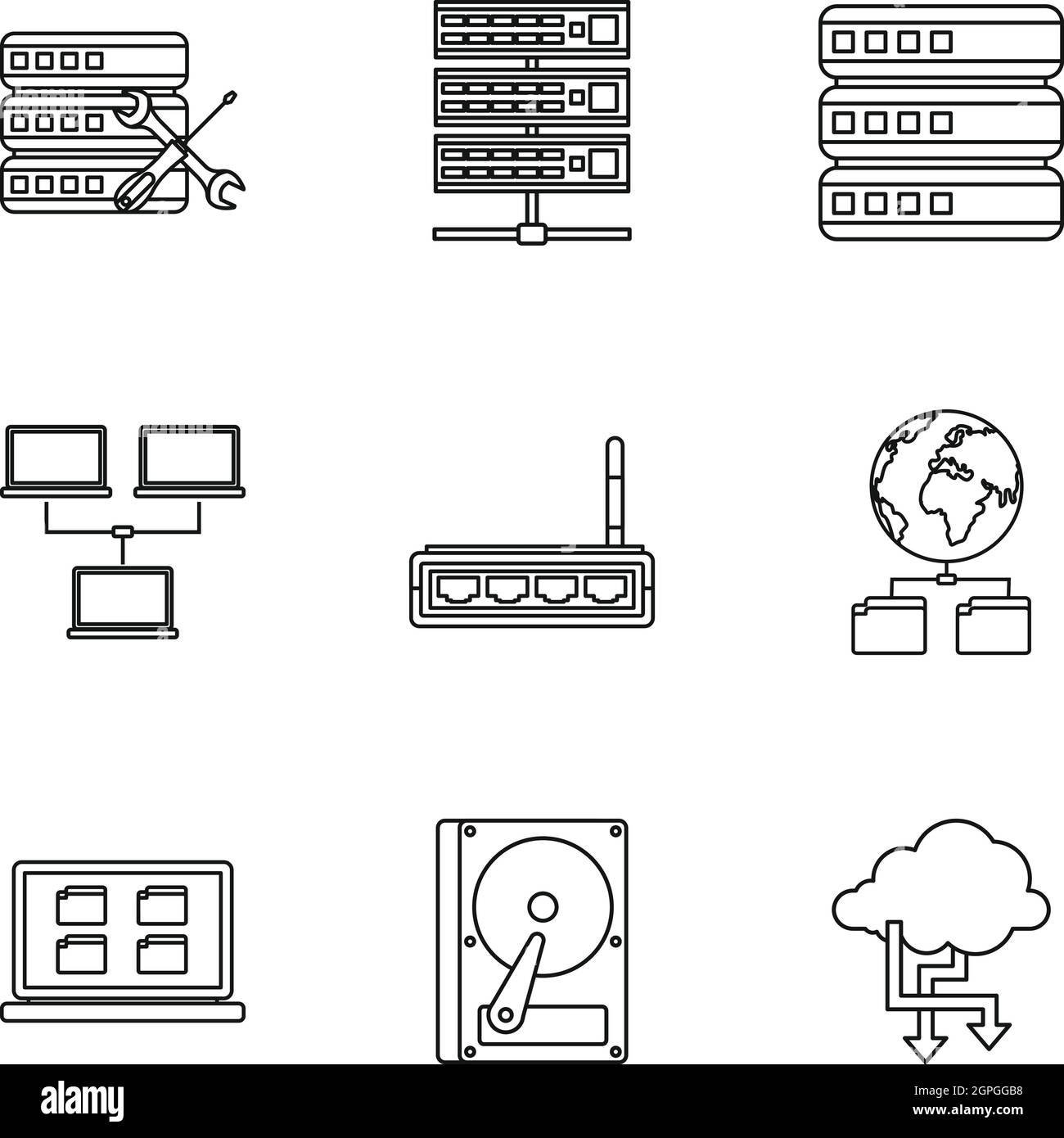 computer-repair-icons-set-outline-style-stock-vector-image-art-alamy