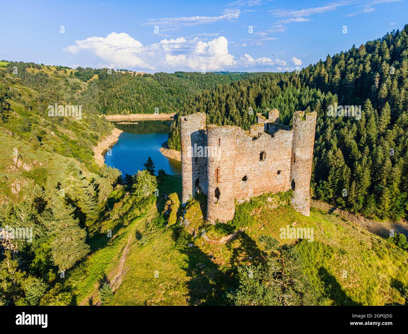 France, Cantal, Alleuze, castle of Alleuze, castle of the 14th century
