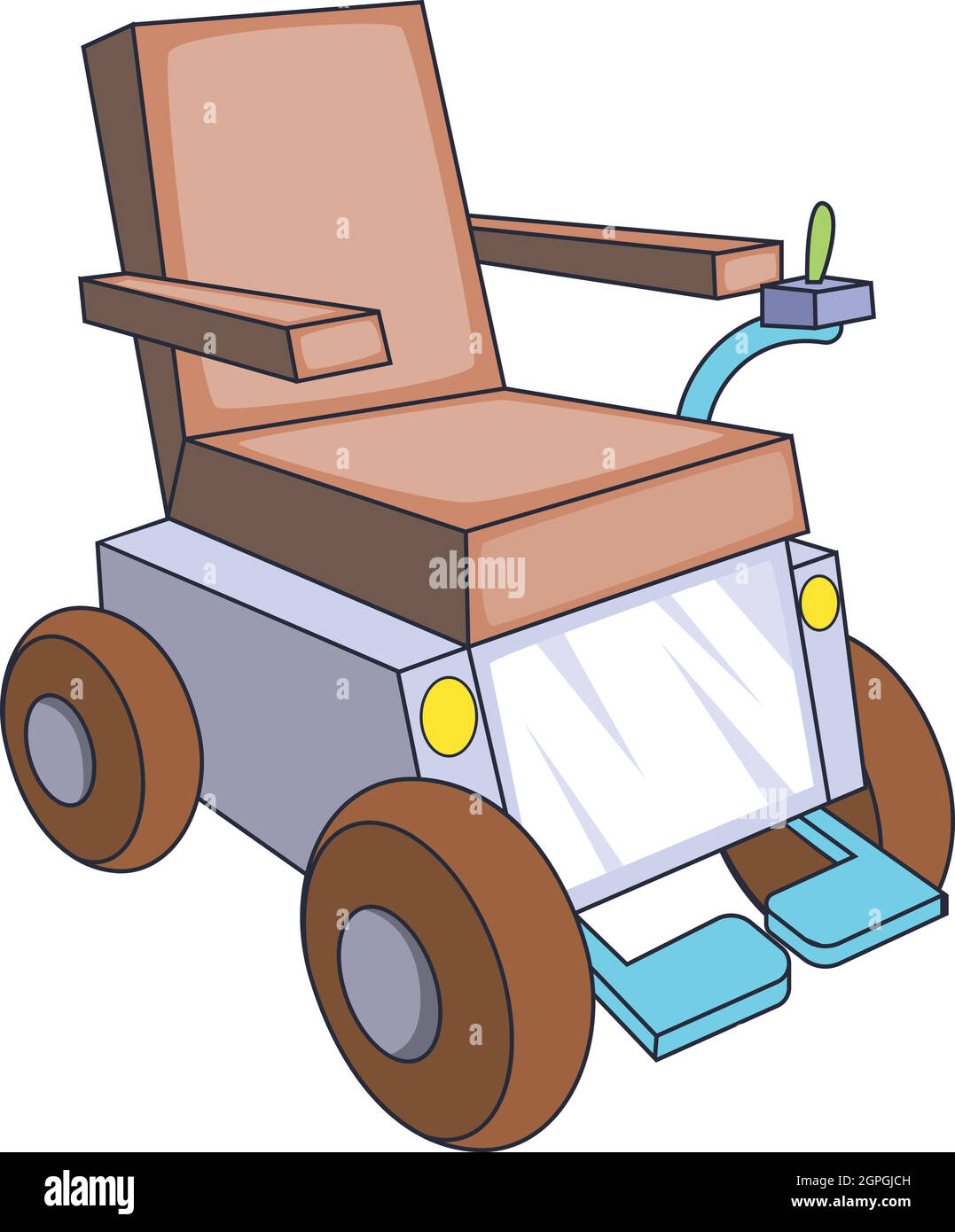 Self-propelled wheelchair icon, cartoon style Stock Vector