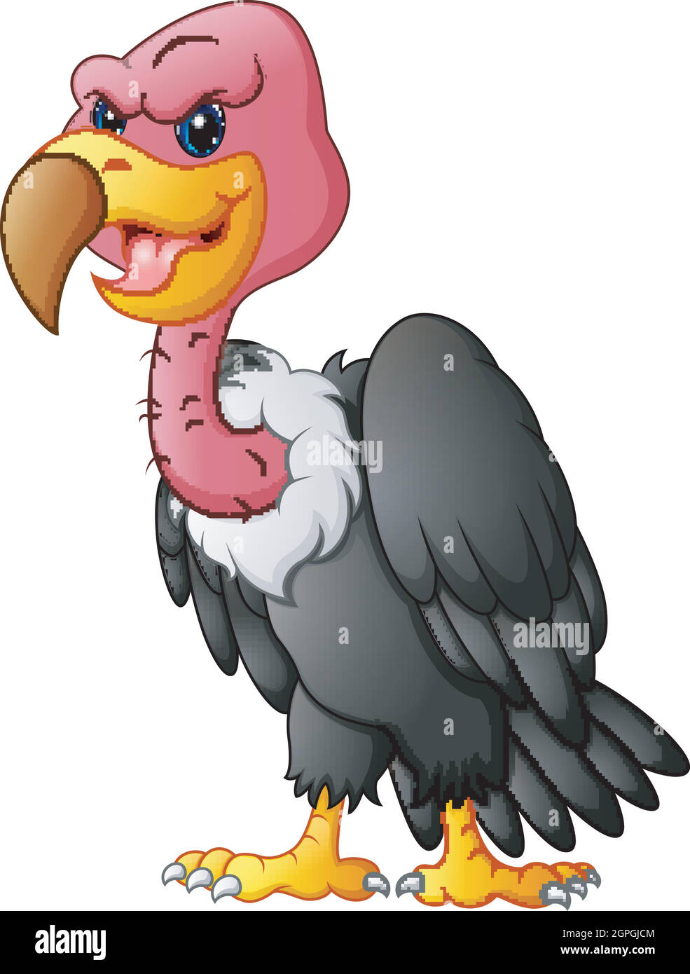 Vector illustration of Cute vulture cartoon Stock Vector