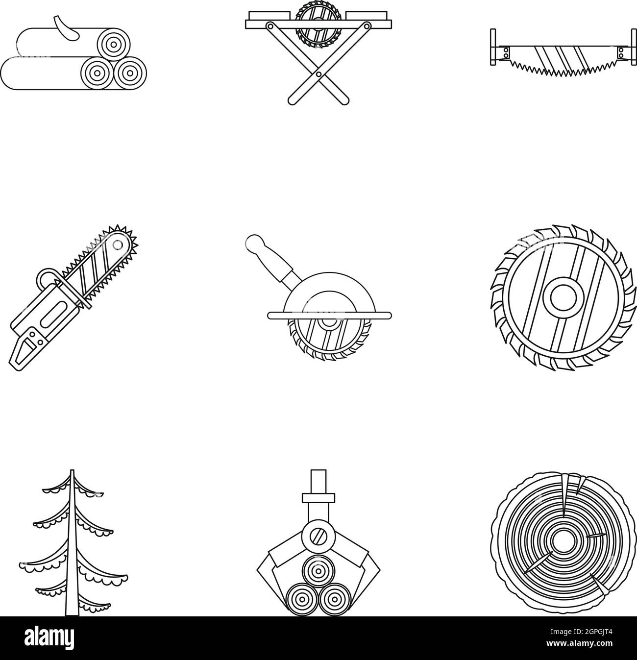 Cleaver icons set, outline style Stock Vector