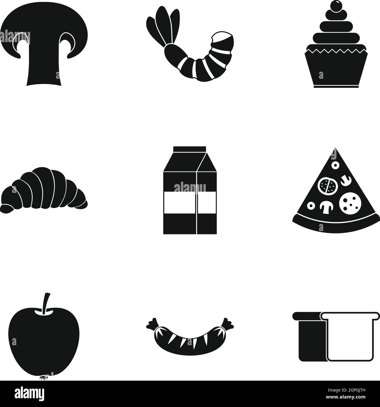 Morning breakfast icons set, simple style Stock Vector
