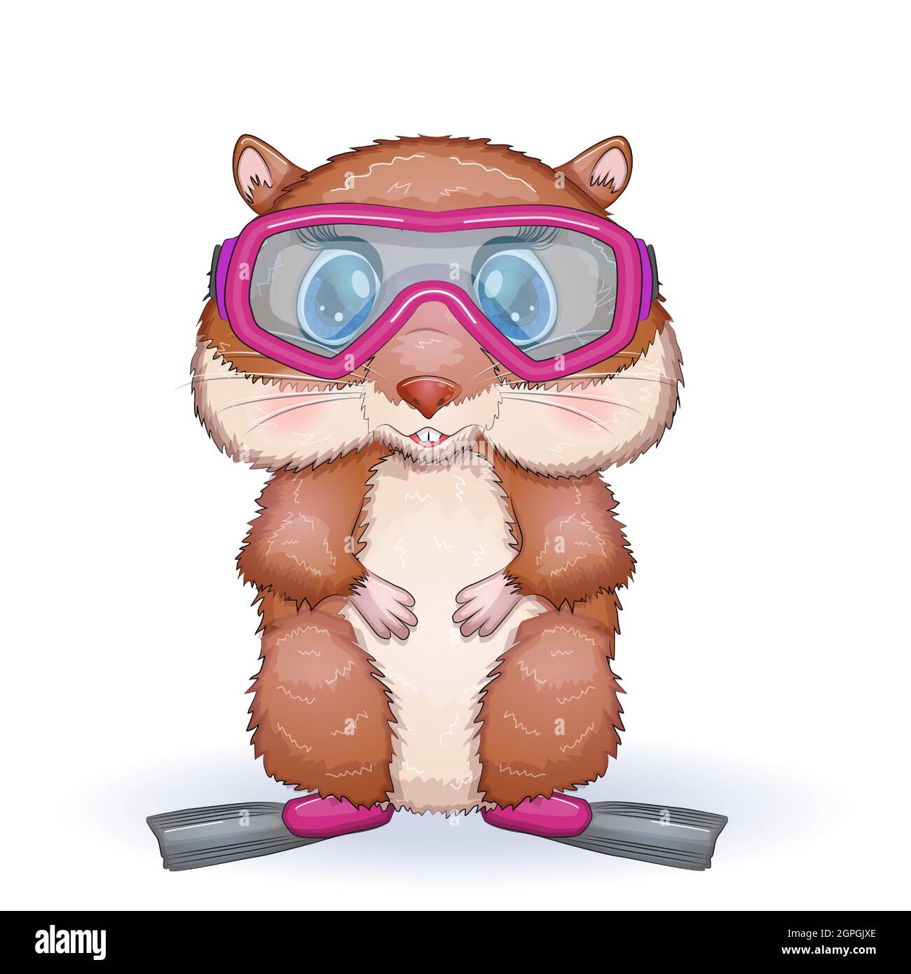 Cute hamster in flippers and glasses, summer concept, hamster cartoon  characters, funny animal character Stock Vector Image & Art - Alamy