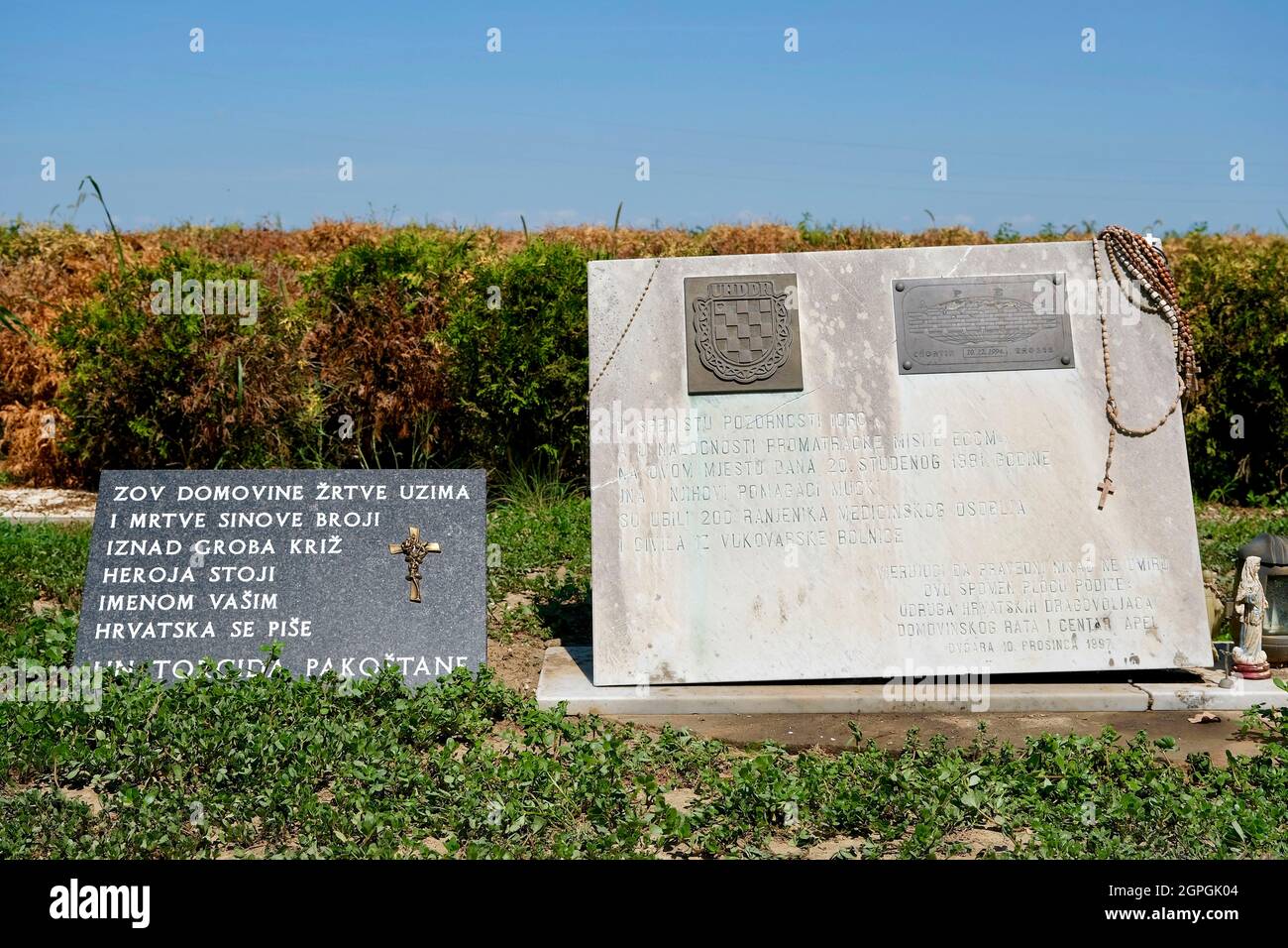 Croatia, Slavonia, Ovcara, Ovcara mass grave, November 20, 1991, 264 people from Vukovar hospital will be tortured and executed by Serbian forces, 7 people will be indicted by the ICTY for crimes against humanity and war crime Stock Photo