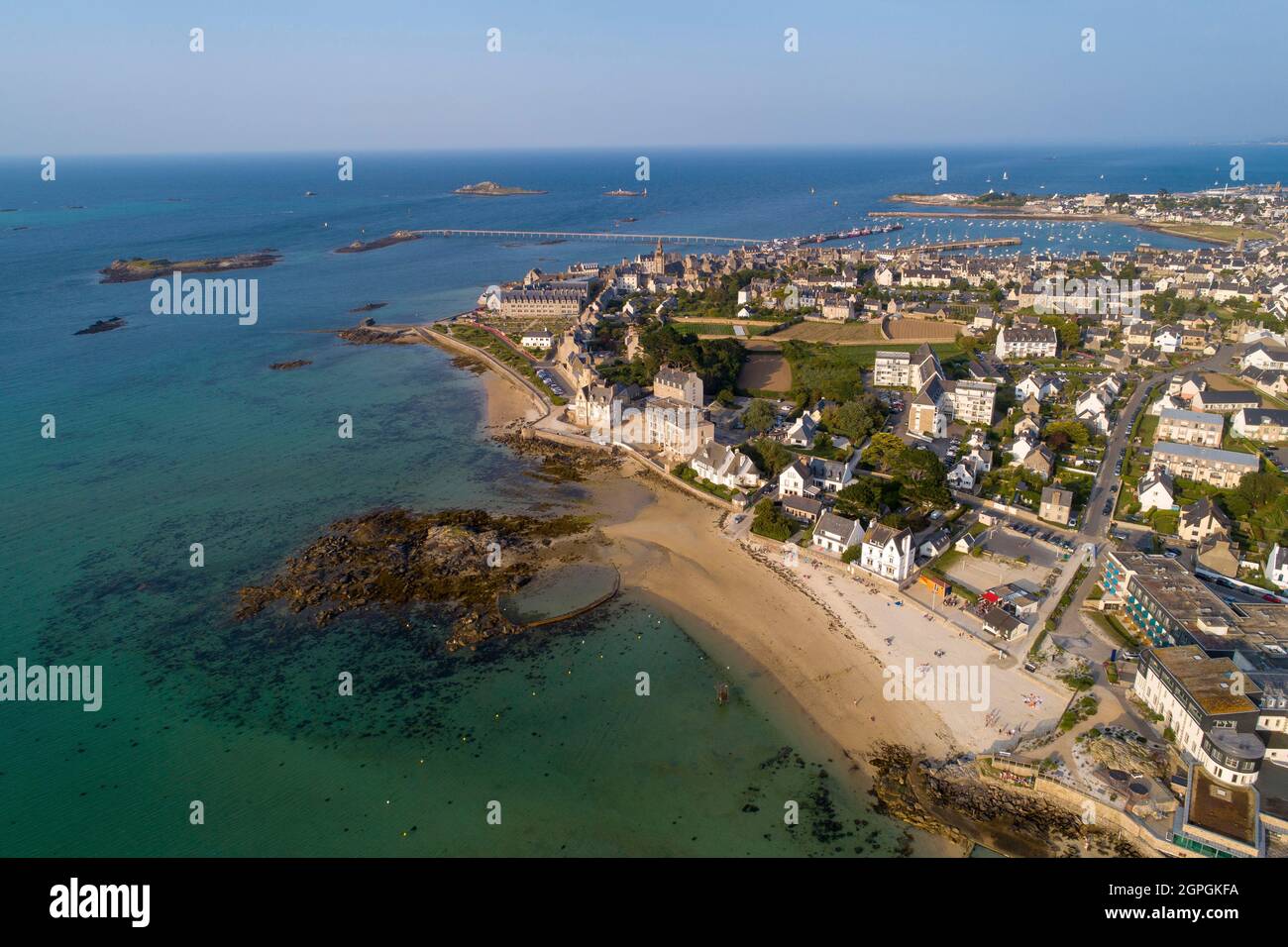 France, Finistere, Roscoff (aerial view) Stock Photo