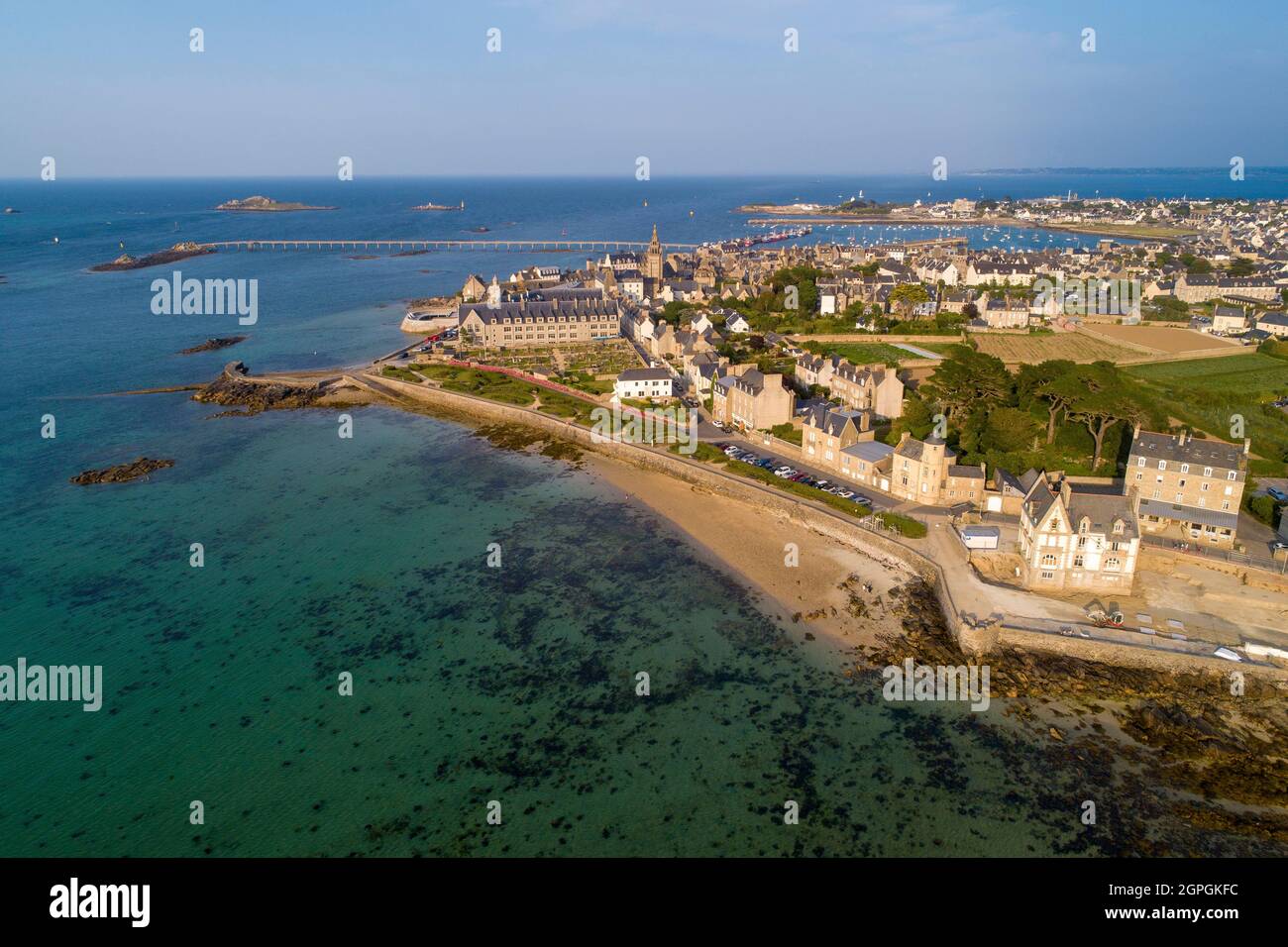 France, Finistere, Roscoff (aerial view) Stock Photo