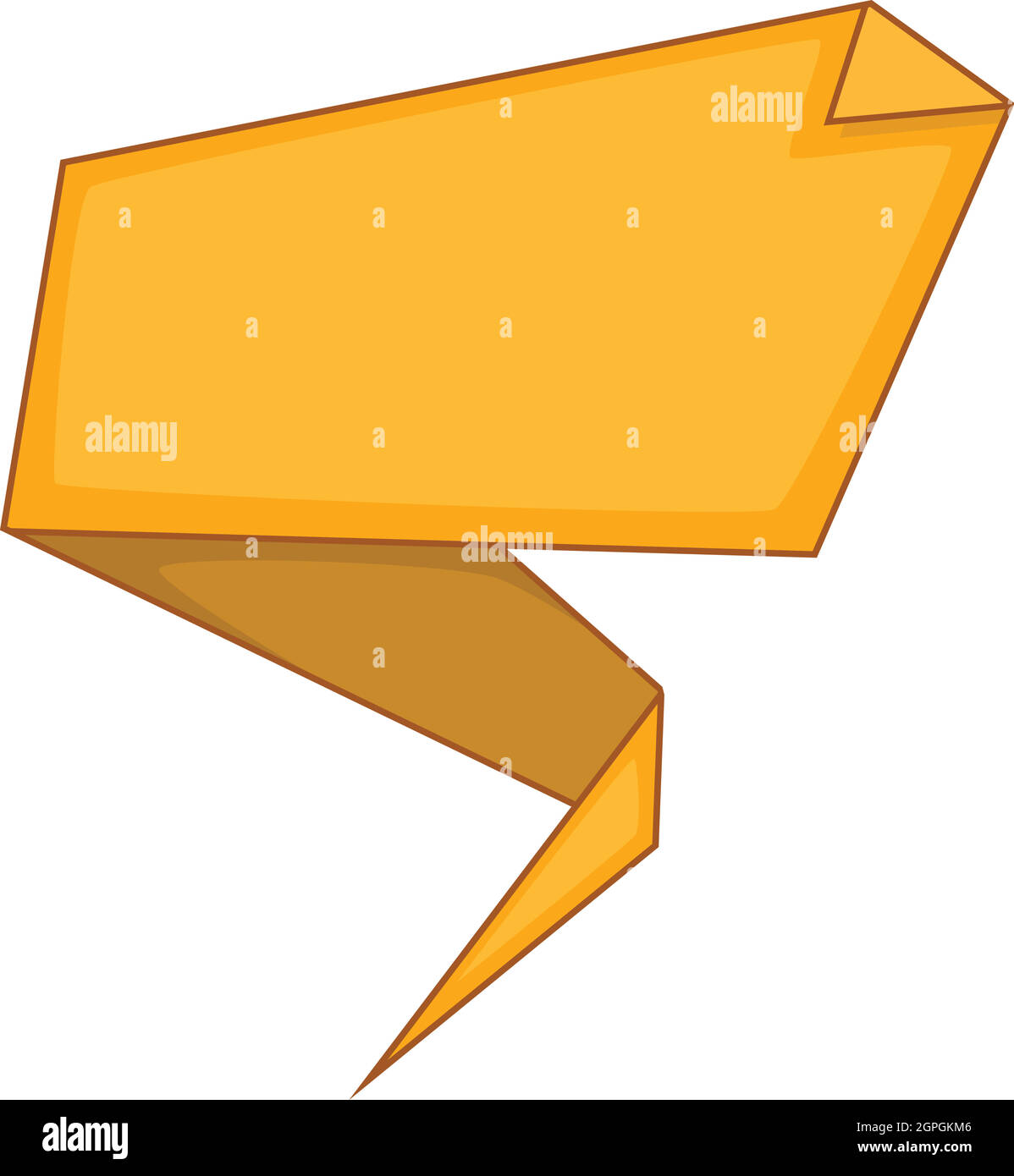 Yellow origami speech bubble icon, cartoon style Stock Vector