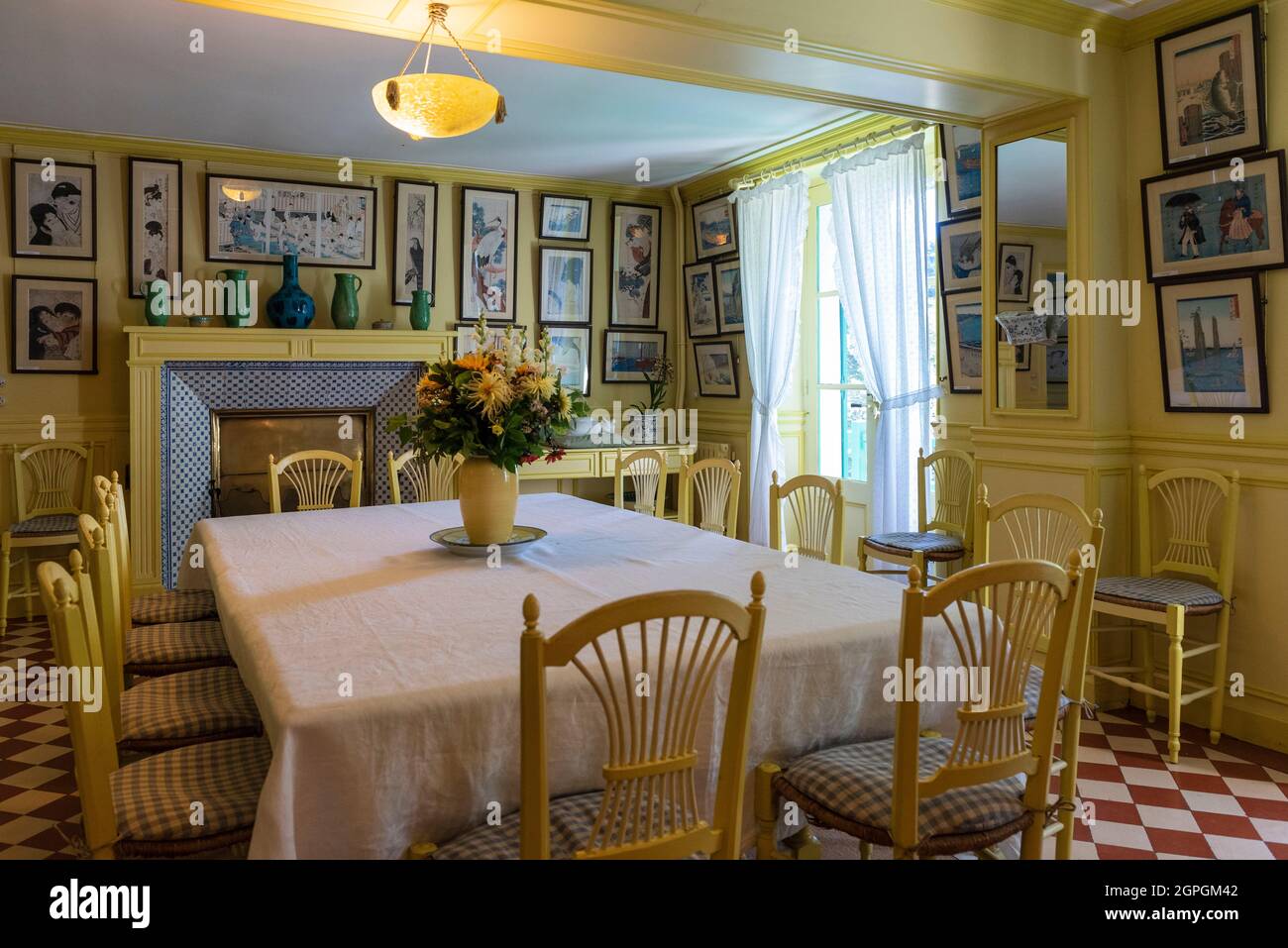 France, Eure, Giverny, Claude Monet Foundation, the house, dining room Stock Photo