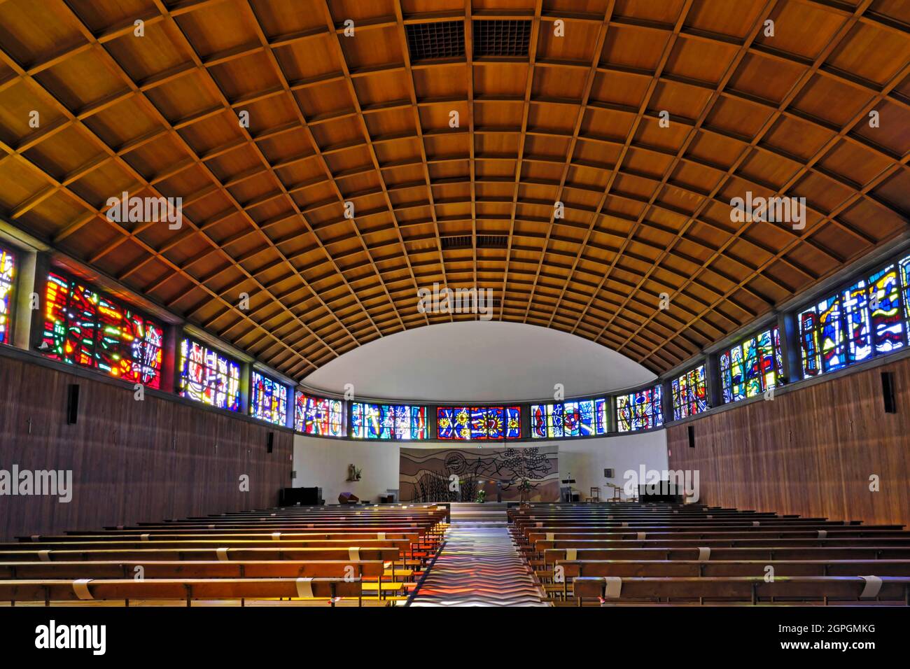France, Doubs, Audincourt, Sacre Coeur church built in 1951, stained glass  windows by Fernand Leger Stock Photo - Alamy