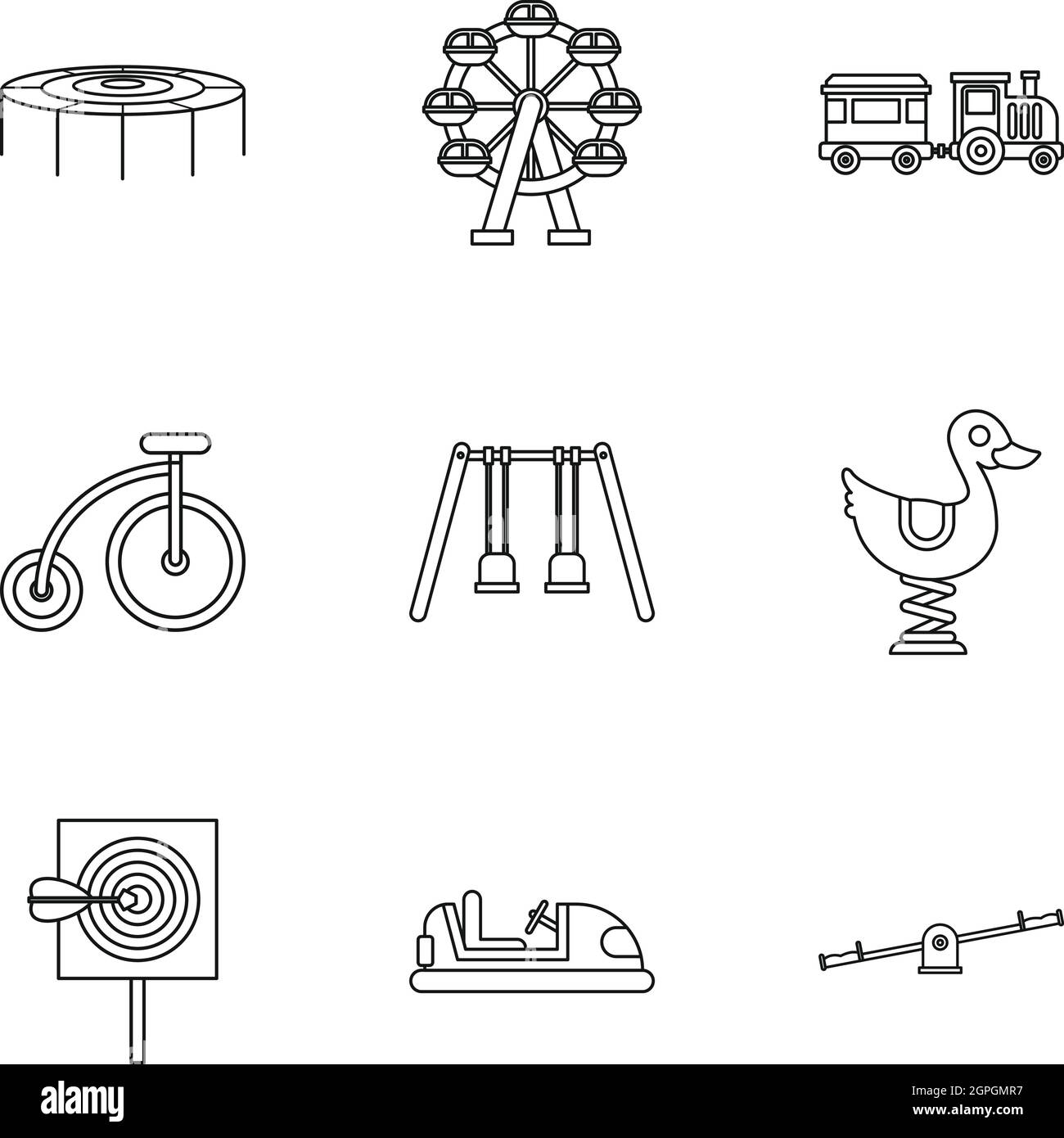 Swing icons set, outline style Stock Vector Image & Art Alamy