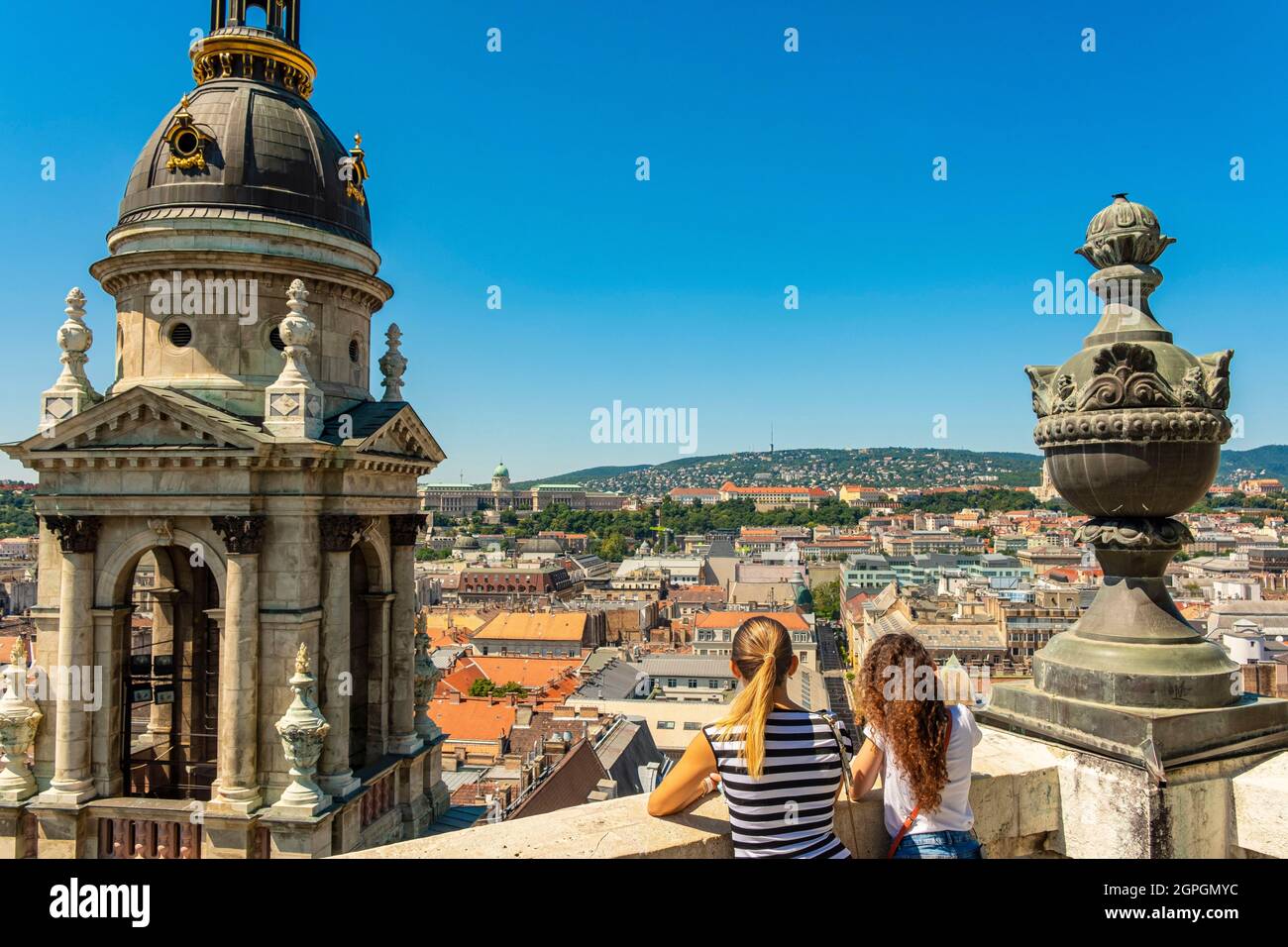 Hungary, Budapest, listed as World Heritage by UNESCO, Pest district, St. Stephen's Basilica (Szent Istvan bazilika), view from the bell tower Stock Photo