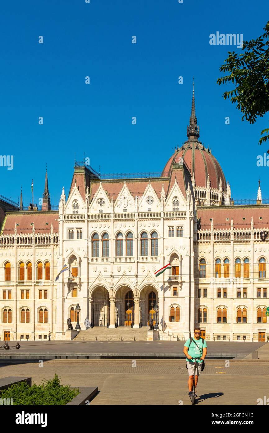 Hungary, Budapest, listed as World Heritage by UNESCO, Pest district, the Hungarian Parliament Stock Photo