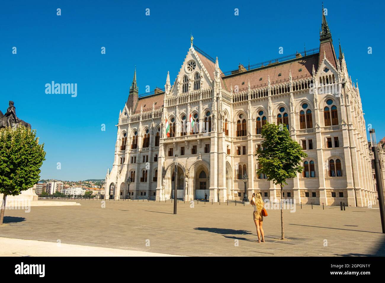 Hungary, Budapest, listed as World Heritage by UNESCO, Pest district, the Hungarian Parliament Stock Photo