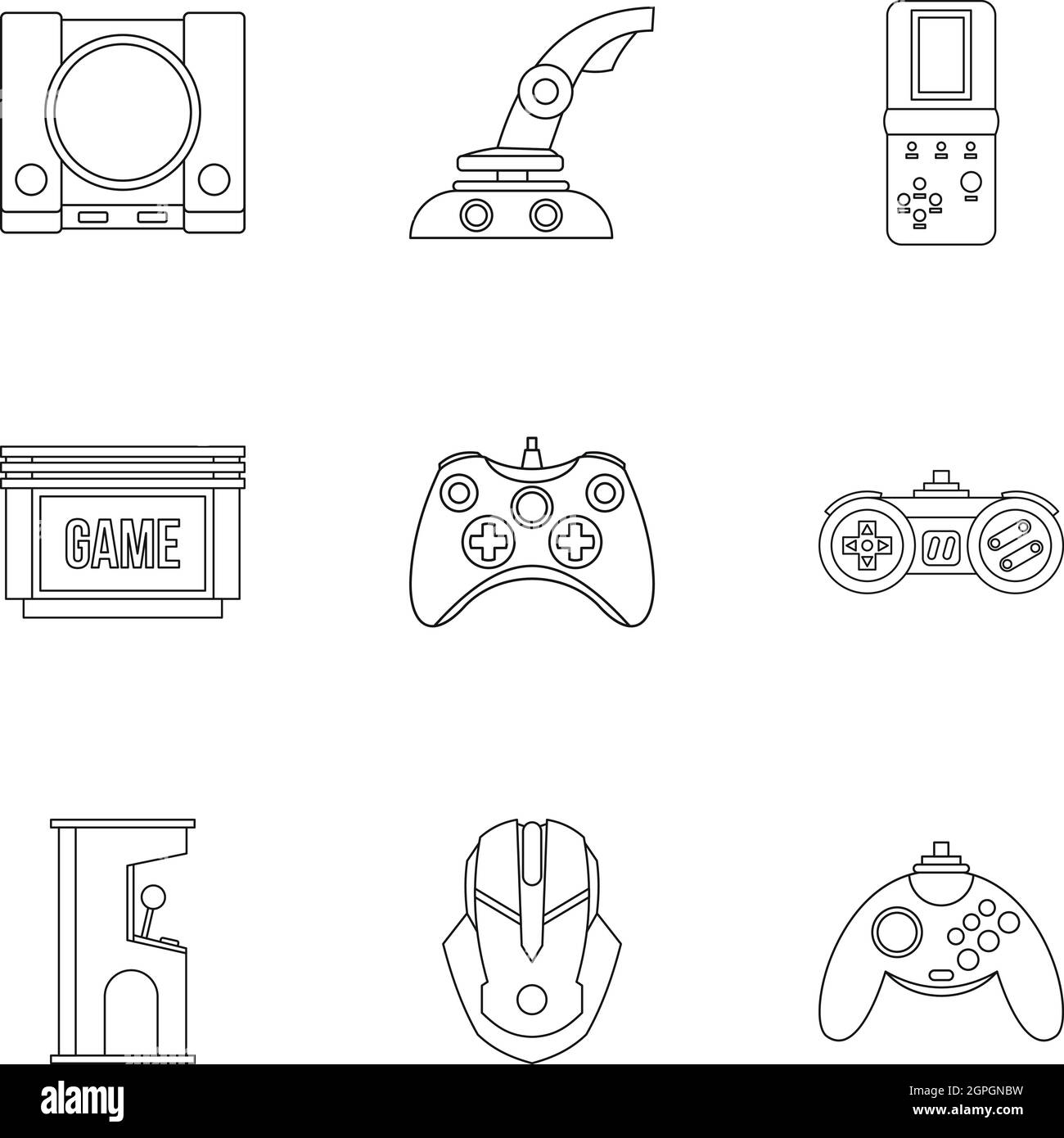 Computer games icons set, outline style Stock Vector Image & Art - Alamy