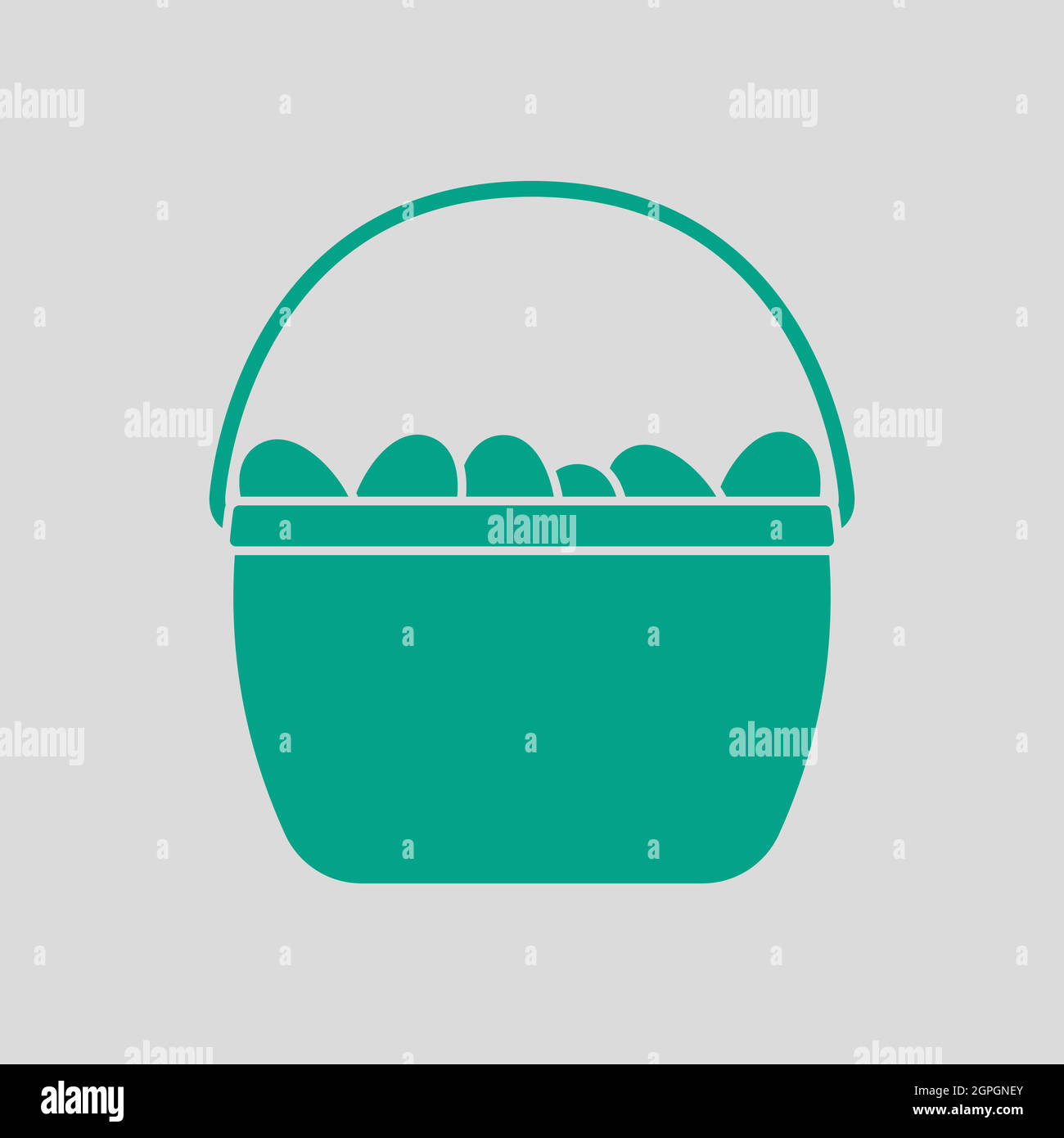 Easter Basket With Eggs Icon Stock Vector