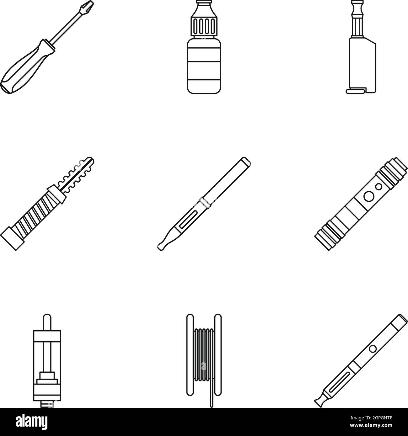 Smoking icons set, outline style Stock Vector Image & Art - Alamy