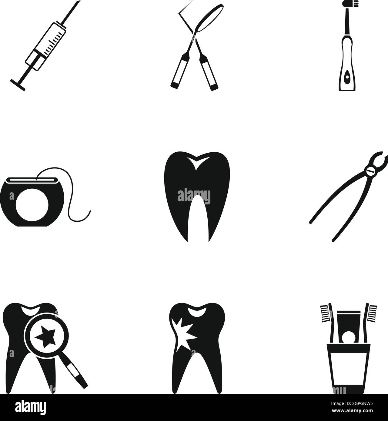 Dental treatment icons set, simple style Stock Vector Image & Art Alamy