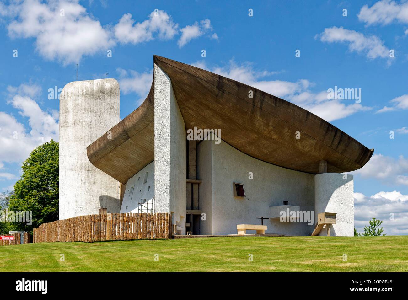 France, Haute Saone, Ronchamp, architectural work of Le Corbusier, listed as World Heritage by UNESCO, Notre Dame du Haut Chapel by the architect Le Corbusier Stock Photo