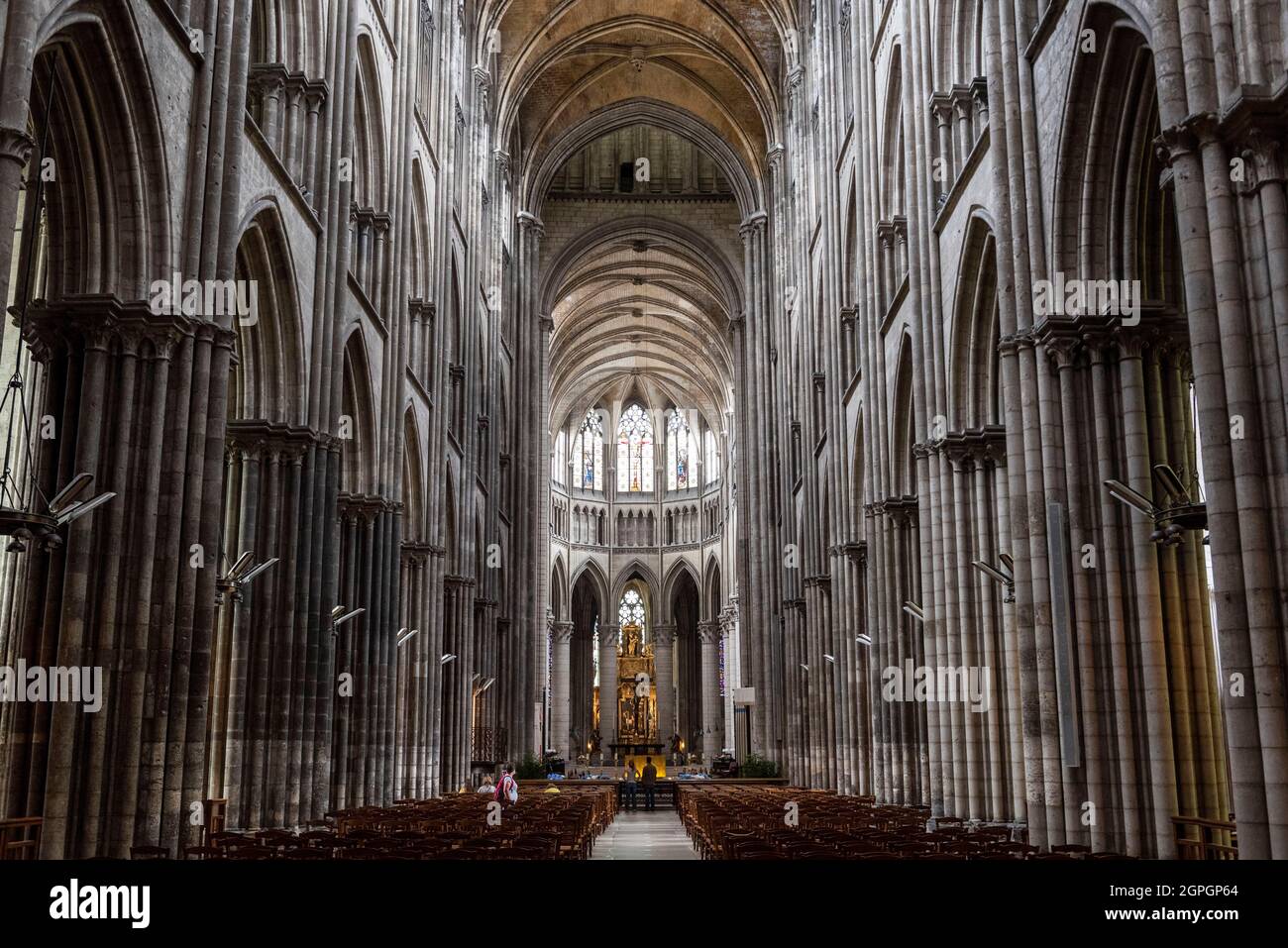 France, Seine Maritime, Rouen, the Notre Dame cathedral, the Nave Stock Photo