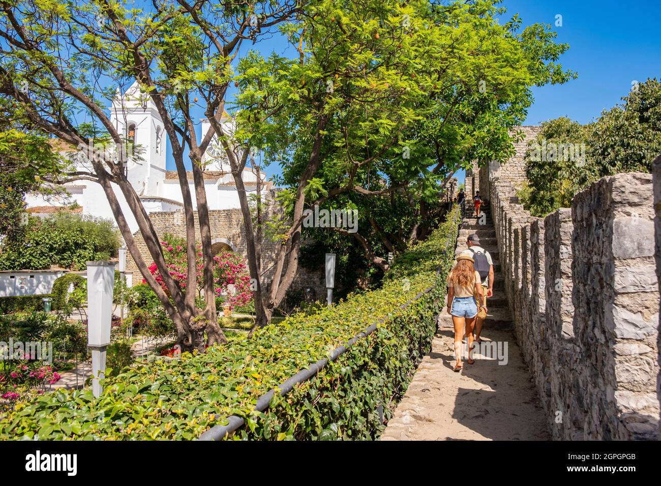 Portugal, Algarve, Tavira, the old town, castle (castelo) of Tavira Stock Photo