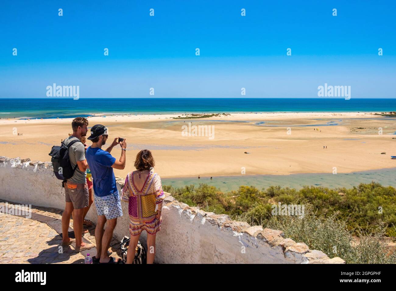 Portugal, Algarve, Tavira, Ria Formosa natural park, view from the fortress of Cacela Velha Stock Photo