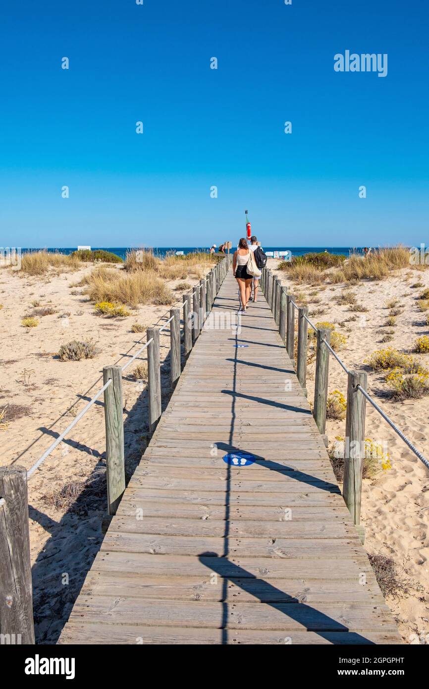Portugal, Algarve, Tavira, Ria Formosa natural park, island and Praia do Barril beach Stock Photo