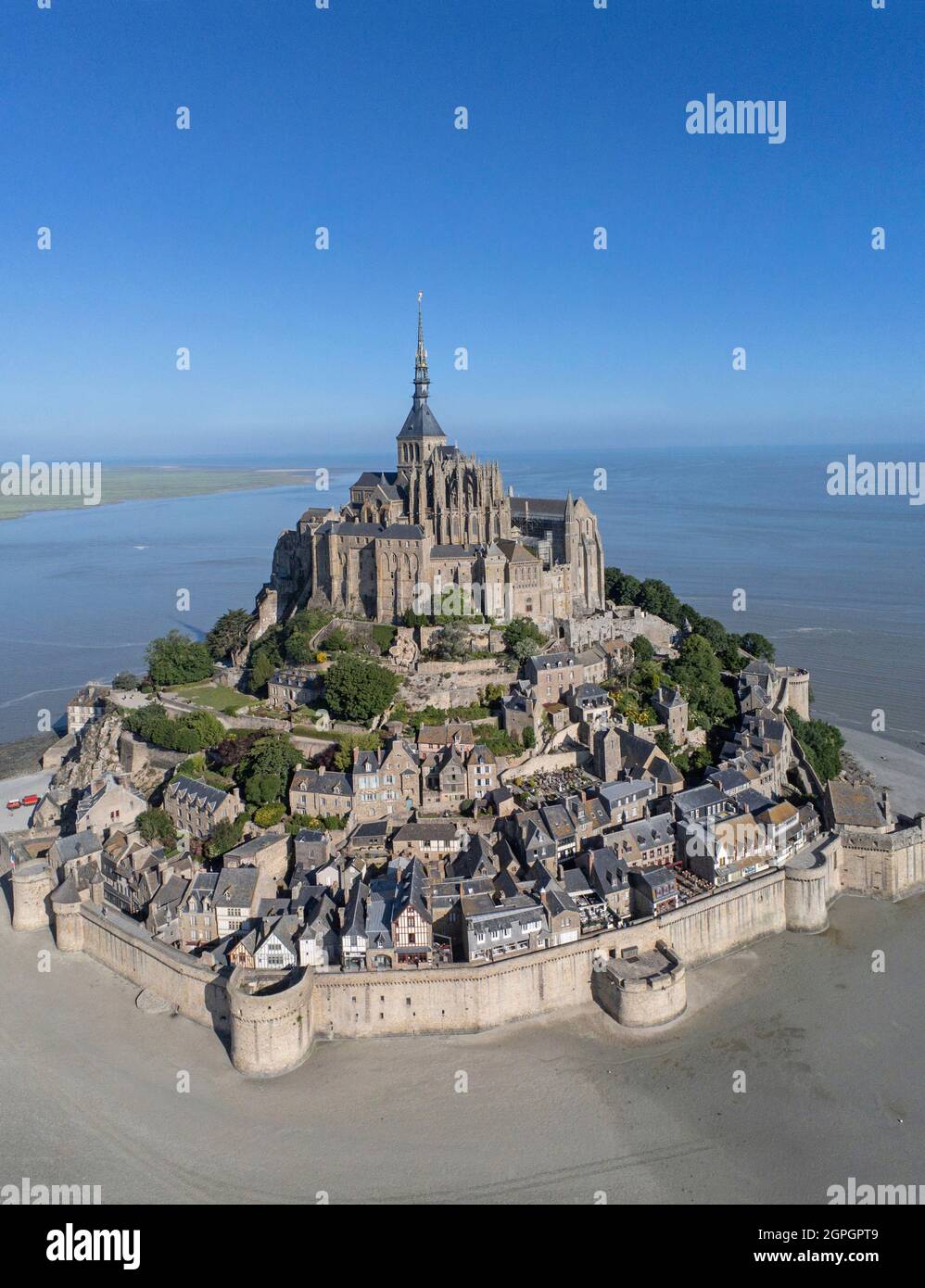 France, Manche, Mont Saint Michel bay listed as World Heritage by UNESCO Stock Photo