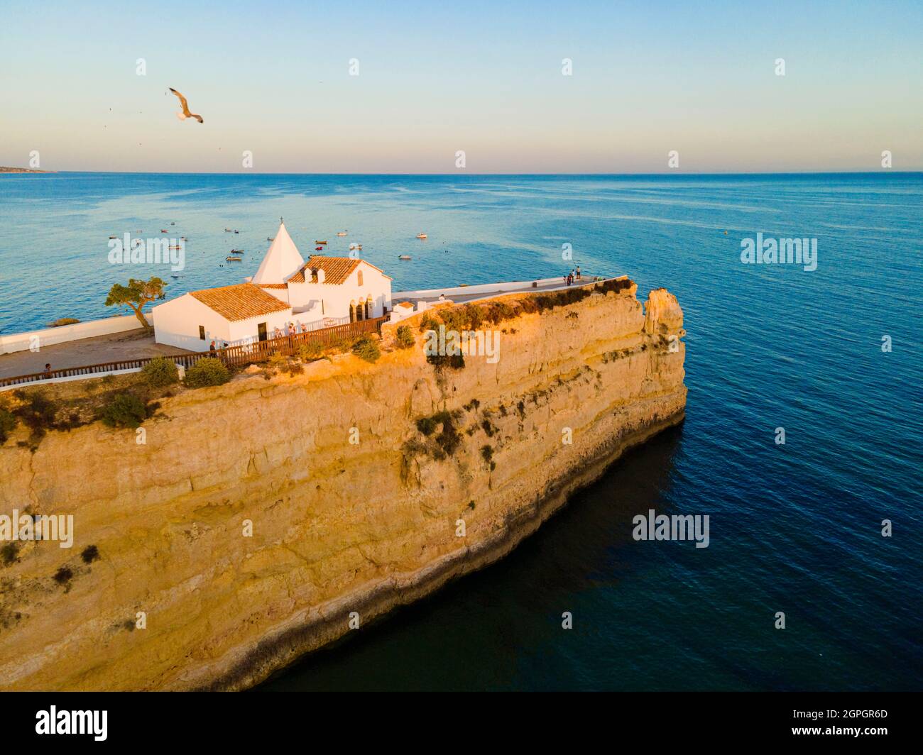 Portugal, Algarve, Porches, Chapel of Nossa Senhora da Rocha (aerial