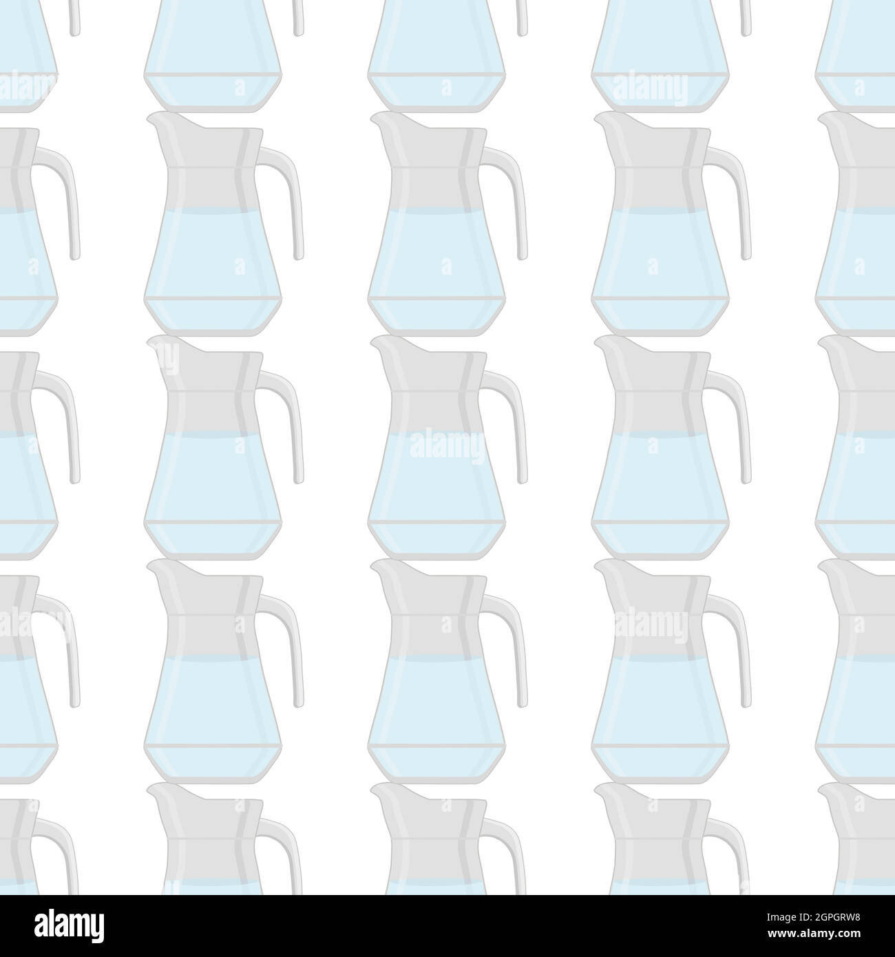 Illustration on theme colored set identical types glass jugs Stock