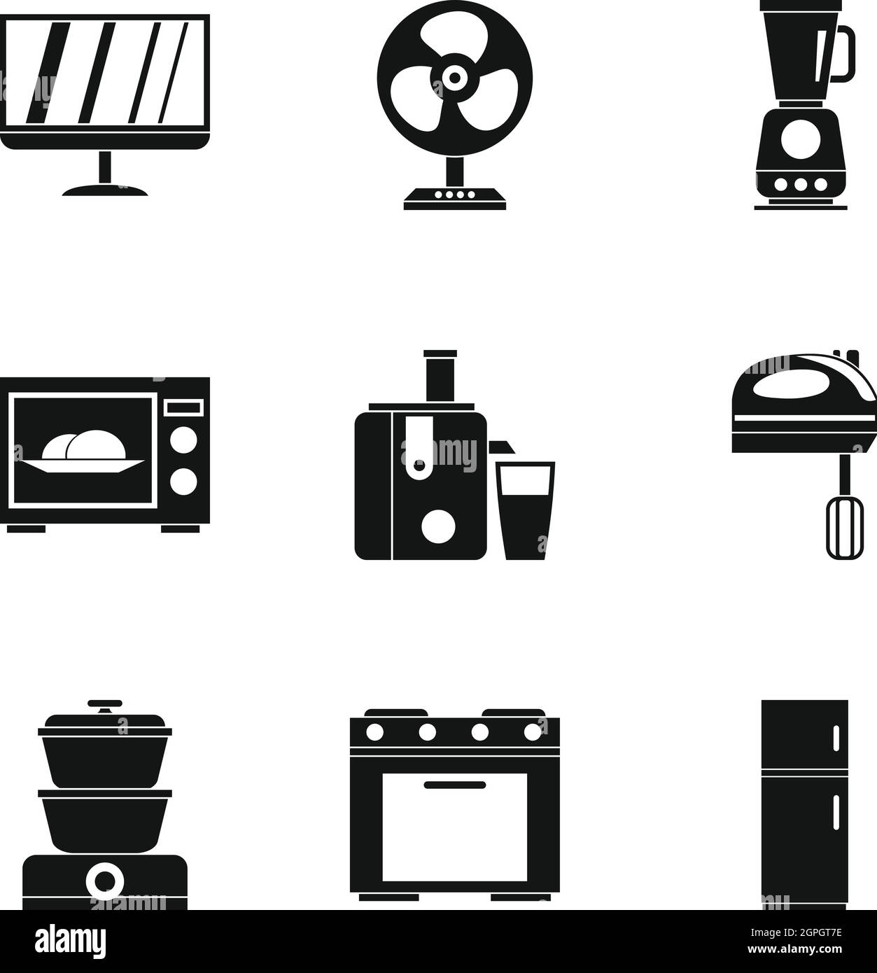 Technique icons set, simple style Stock Vector