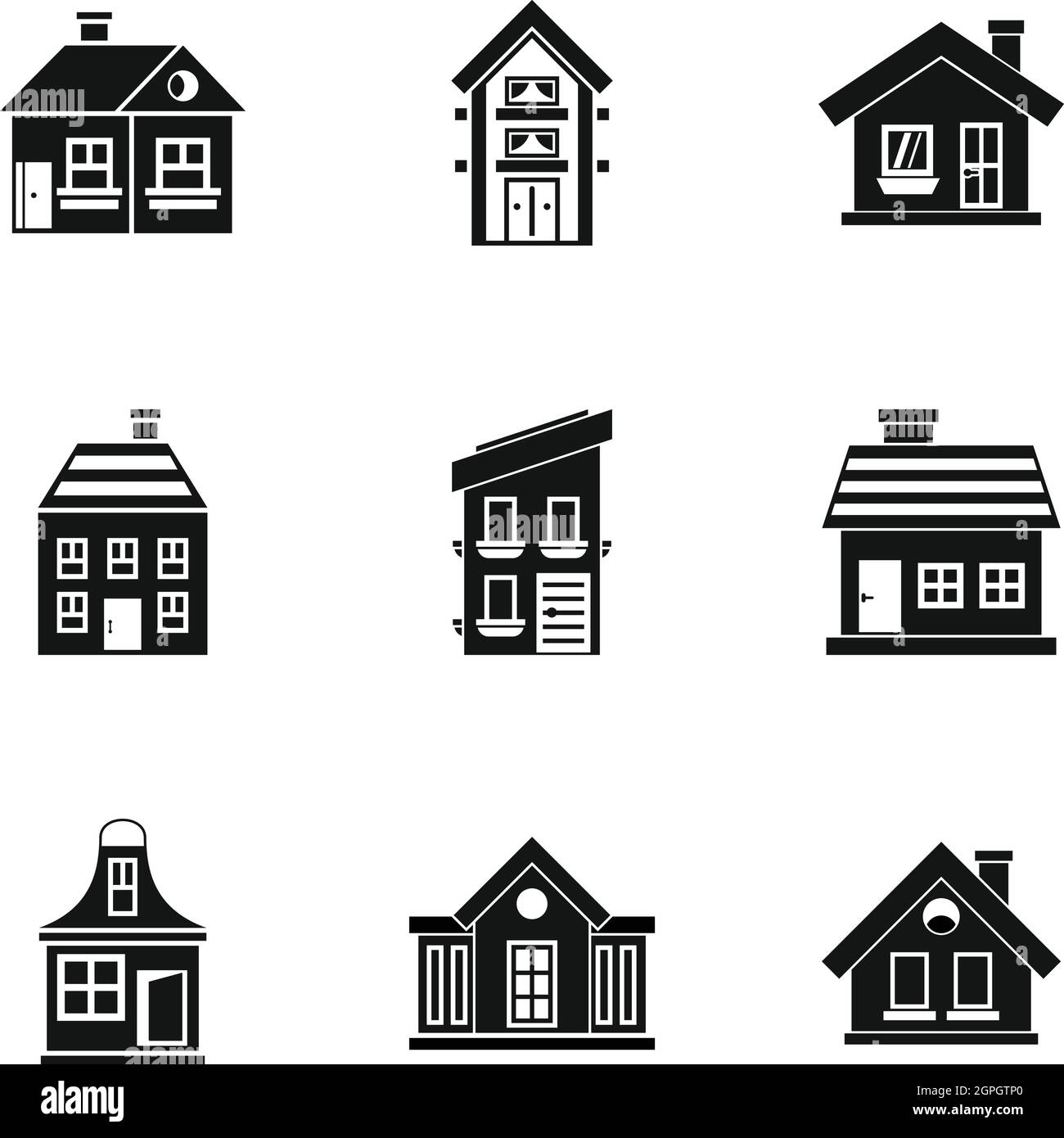 Habitation icons set, simple style Stock Vector