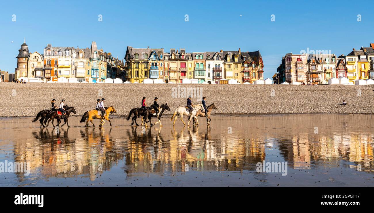 Mers Rider France, Somme, Mers les Bains, the villas of the Belle Epoque on the ...