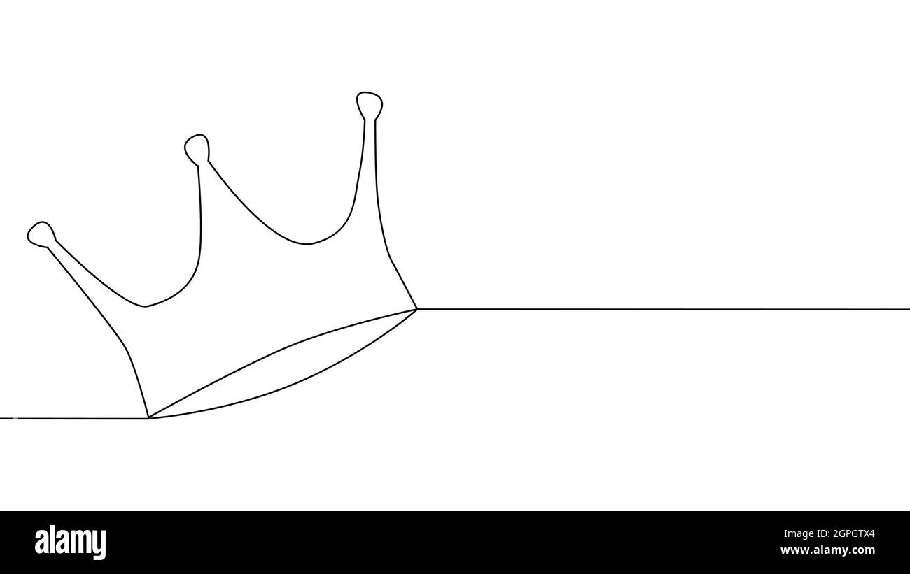 Continuous line drawing crown, symbol of royalty Stock Vector Image