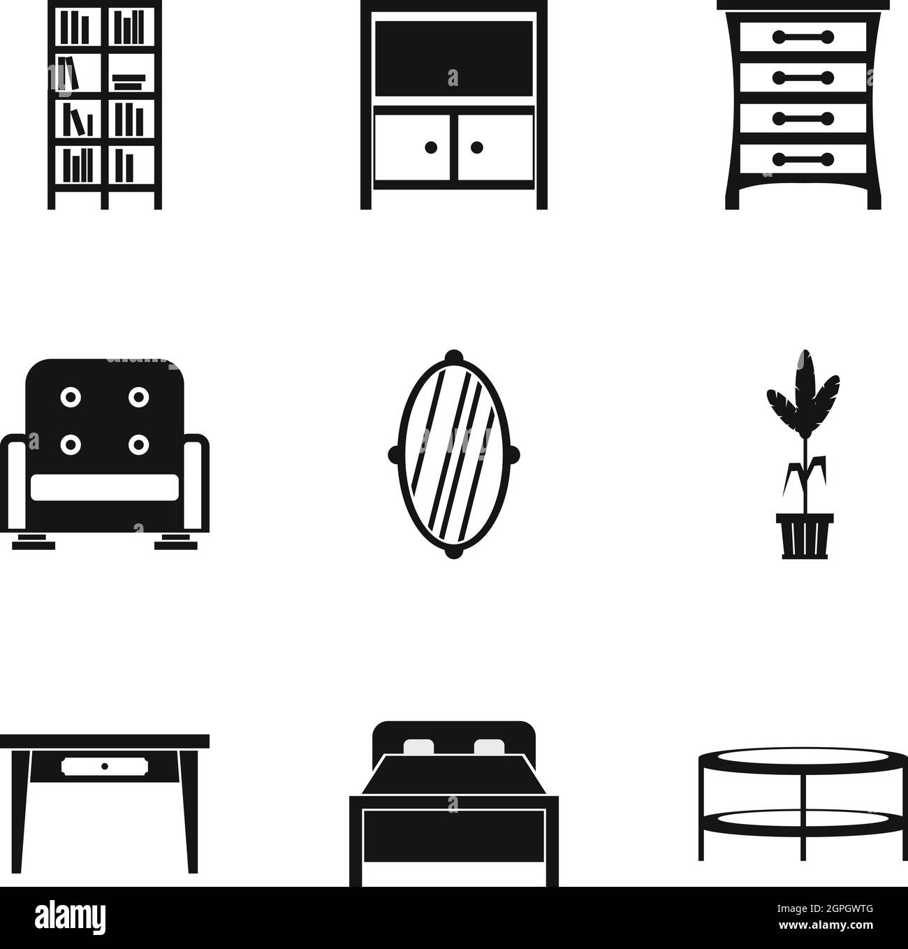 Home furniture icons set, simple style Stock Vector Image & Art - Alamy
