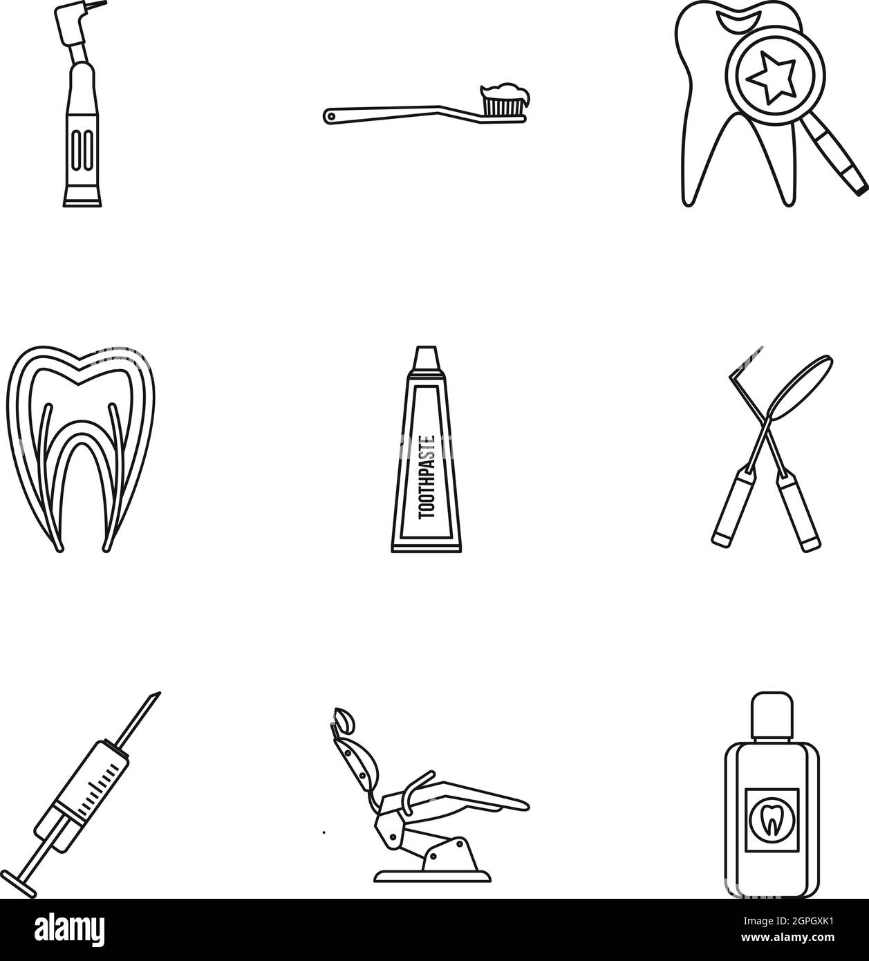 Stomatology icons set, outline style Stock Vector Image & Art - Alamy