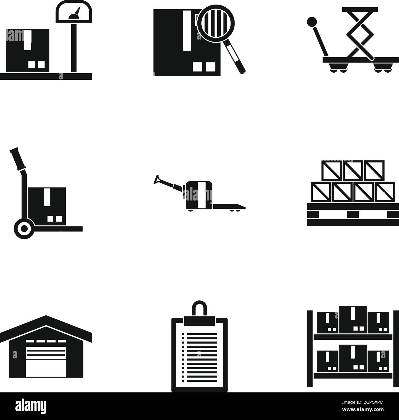 Warehouse icons set, simple style Stock Vector Image & Art Alamy