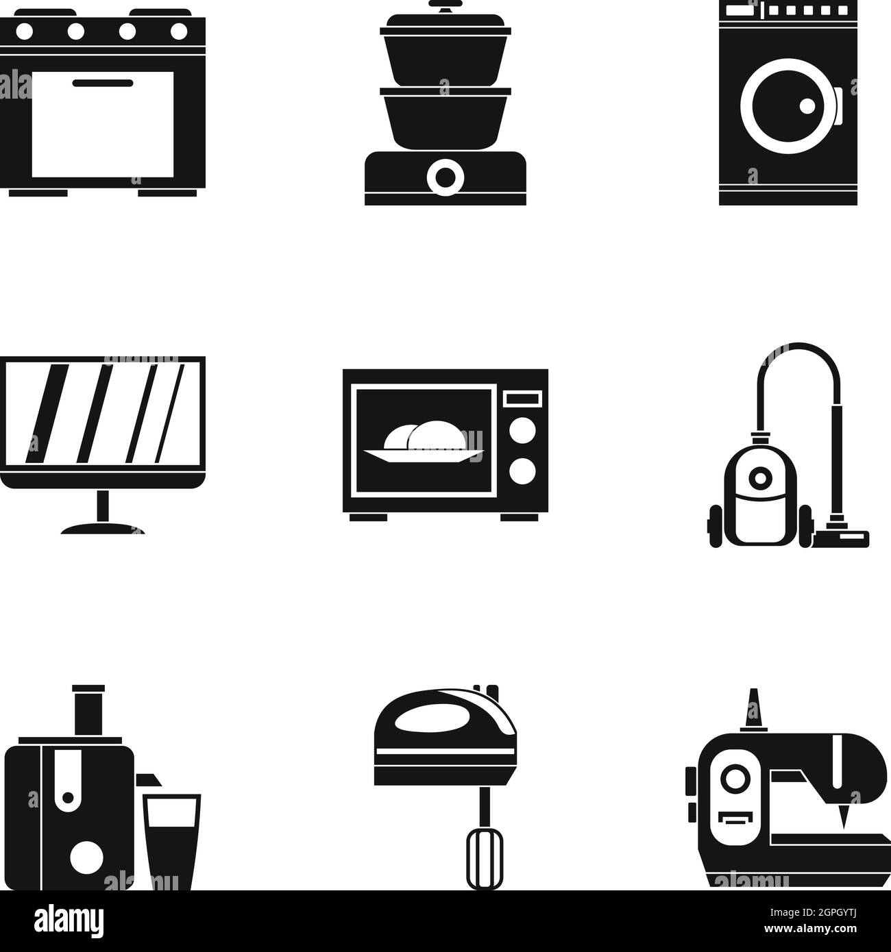 Home electronics icons set, simple style Stock Vector