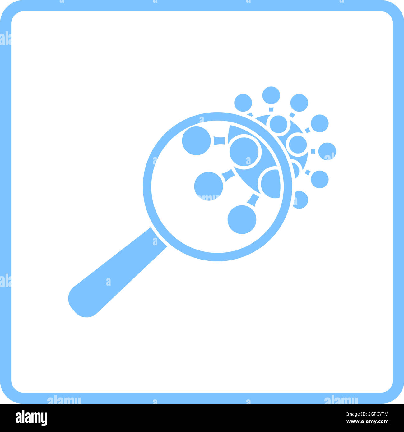 Magnifier Over Coronavirus Molecule Icon Stock Vector