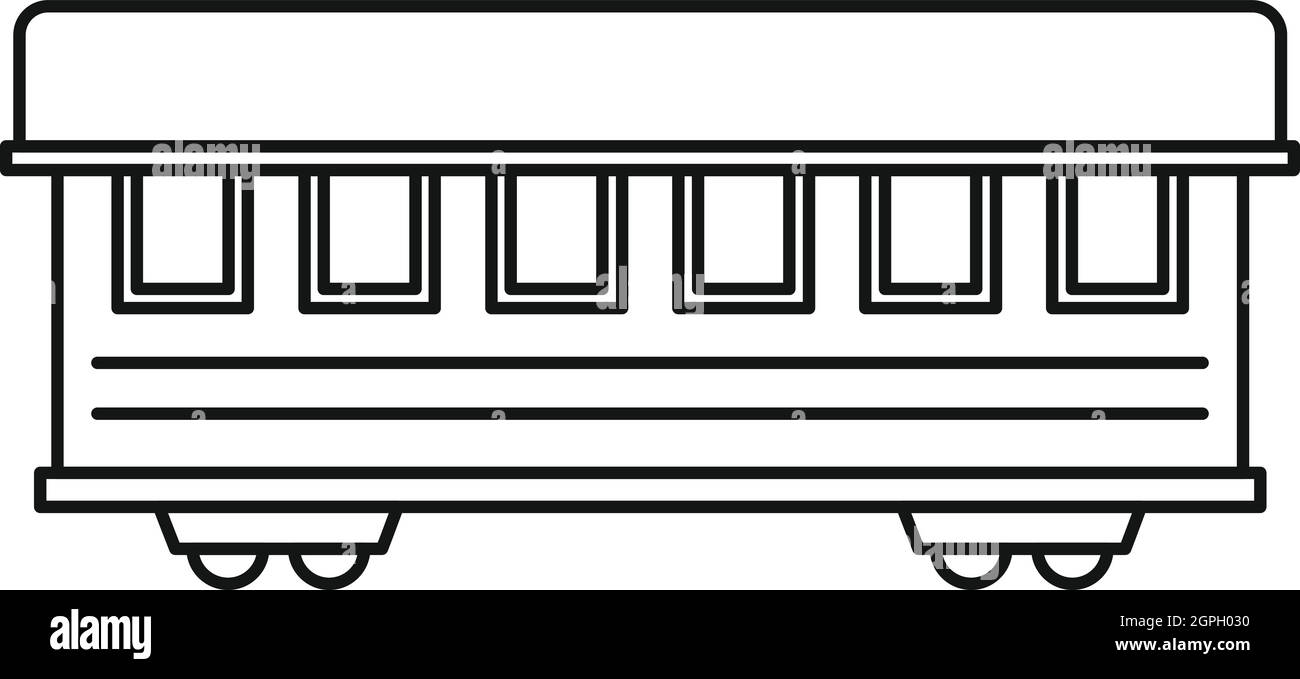 Passenger train car icon, outline style Stock Vector Image & Art Alamy