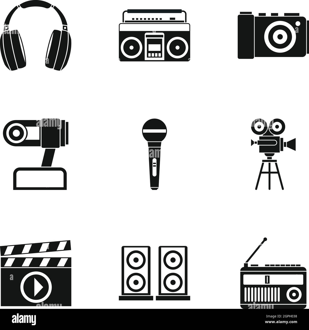 Electronic communication icons set, simple style Stock Vector