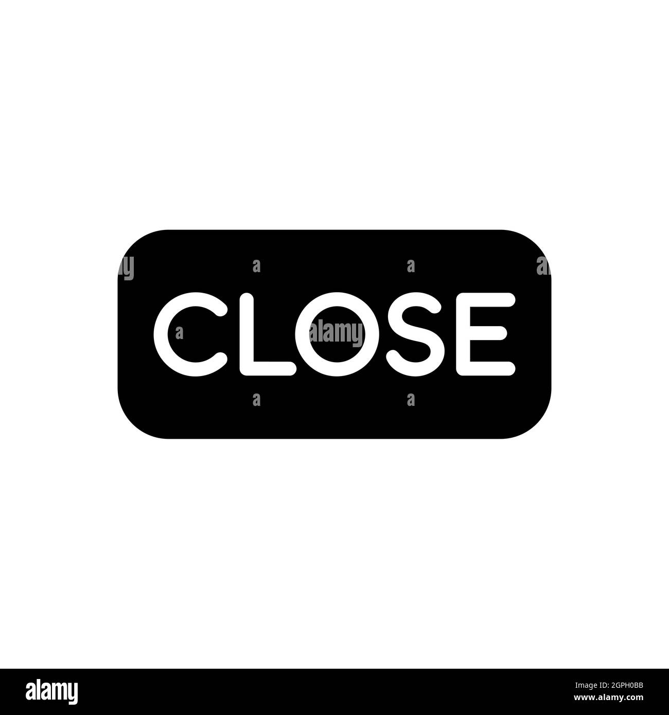 Close sign Vector glyph icon on white background Stock Vector