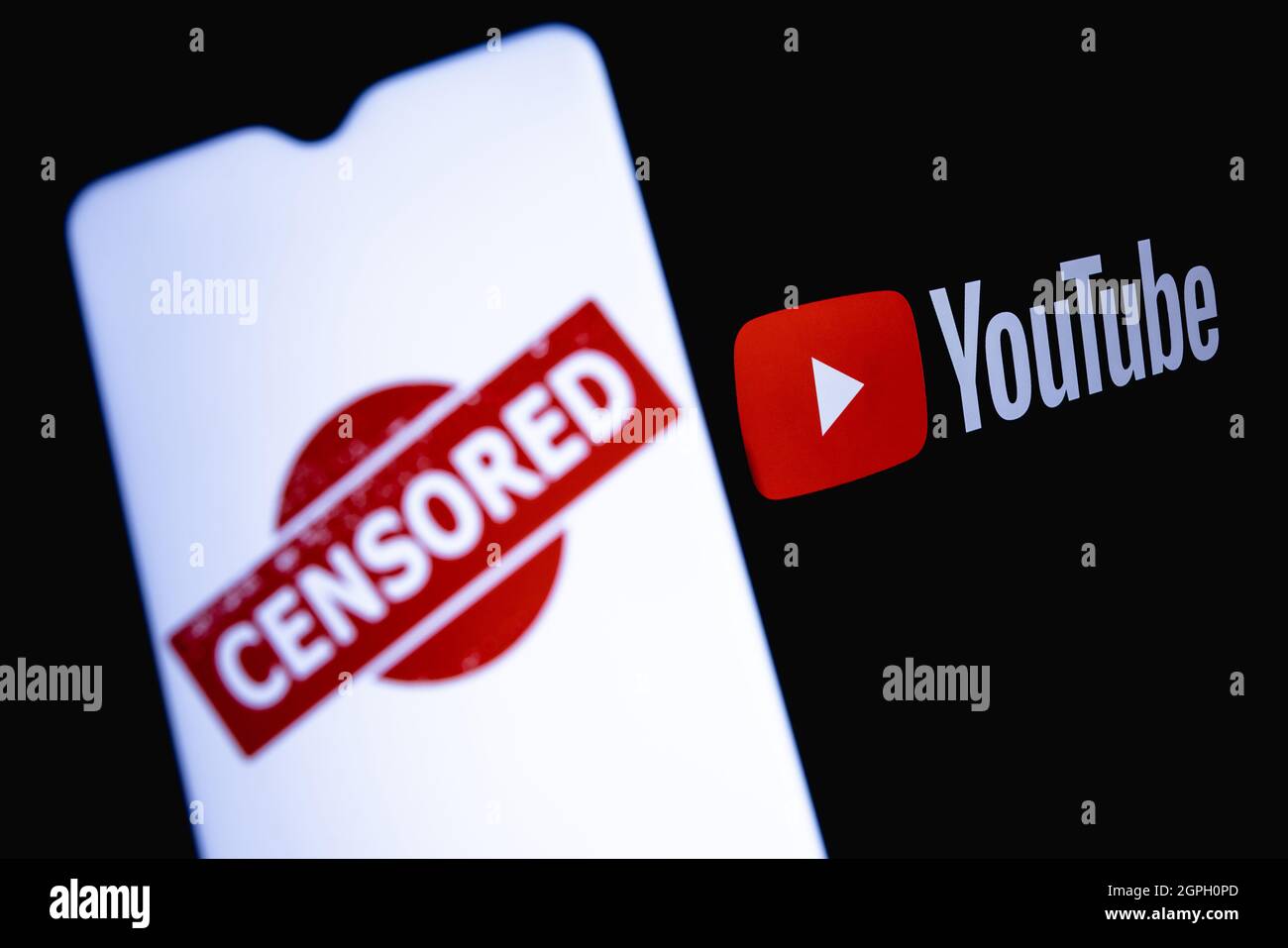 The photo illustrates the use of censorship in the online video