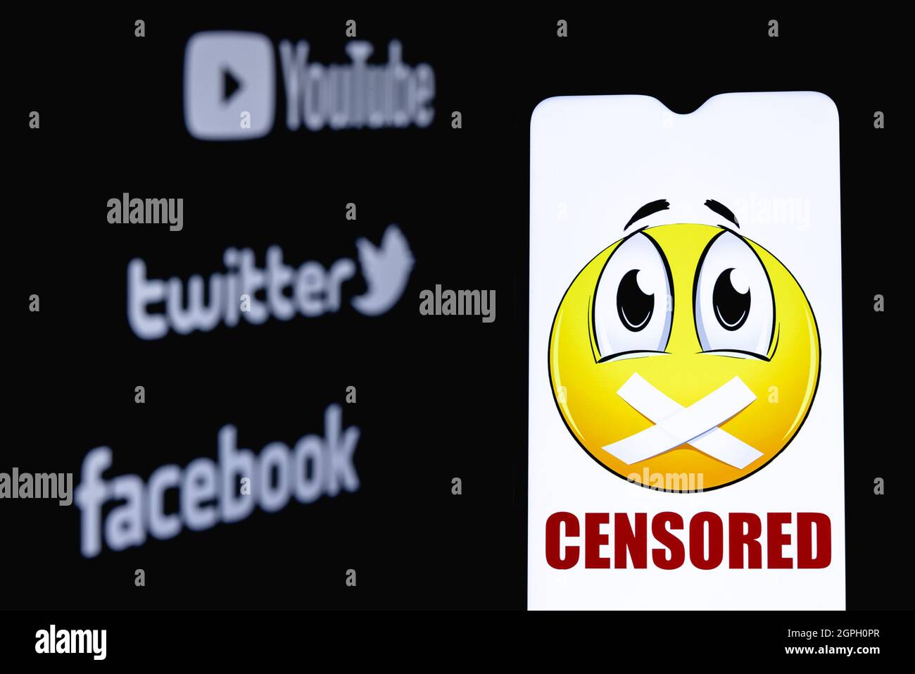 The photo illustrates the use of censorship in the popular social media