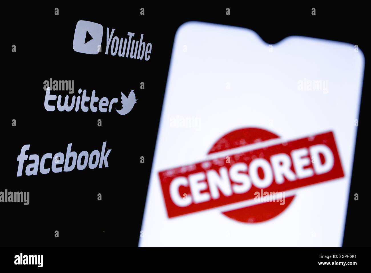 The photo illustrates the use of censorship in the popular social media