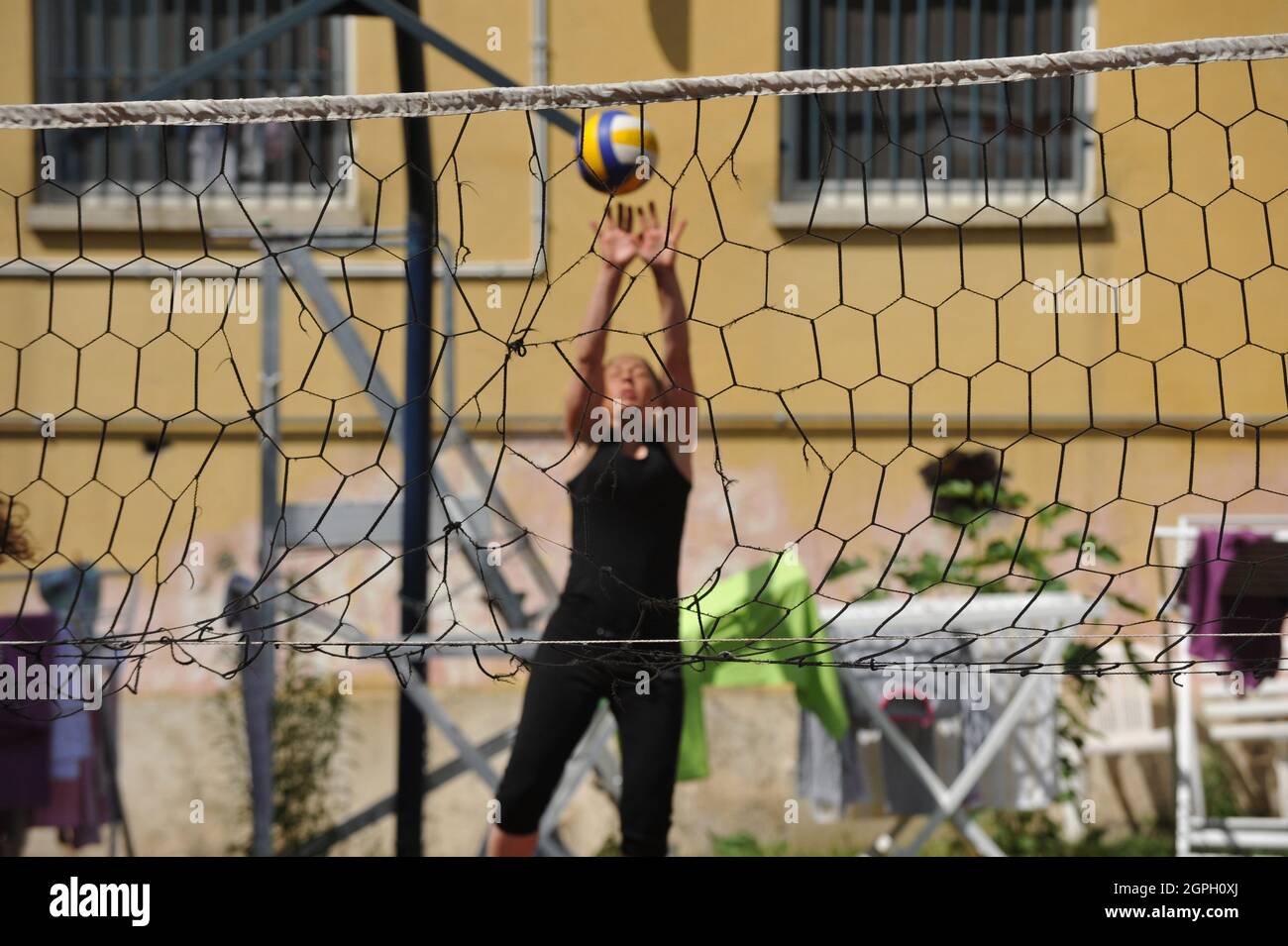 Rome, Italy, 27/05/2010: Rebibbia women's section, the volleyball team. Stock Photo