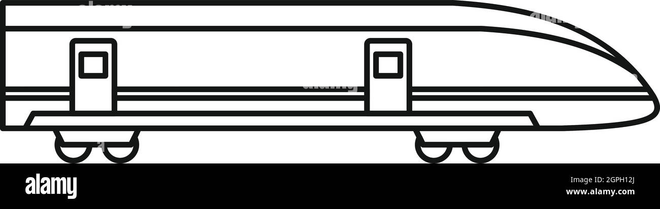 Continuous one line drawing. Modern high speed passenger commuter train.  Vector illustration Stock Vector Image & Art - Alamy